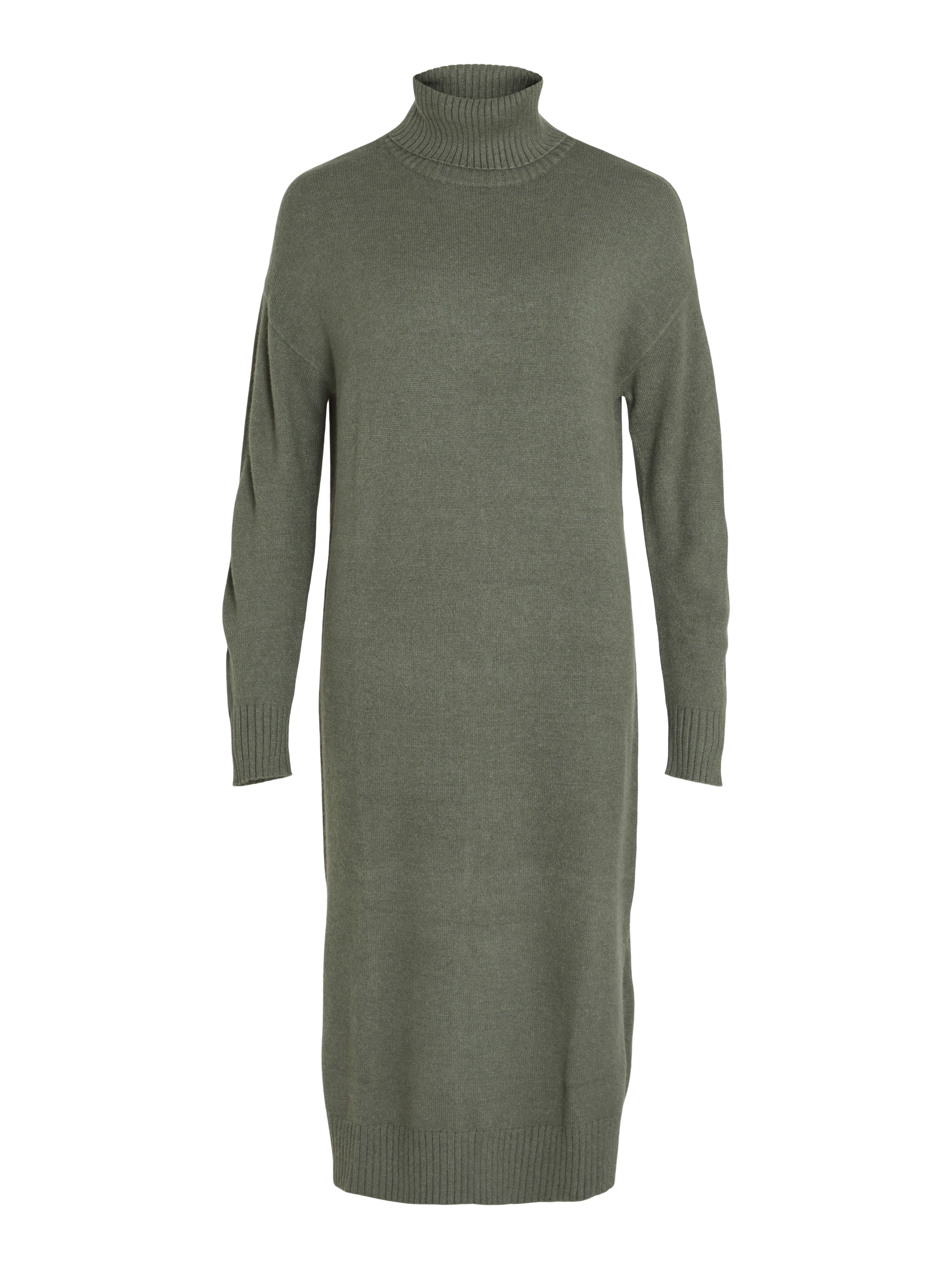 Vila Gebreide jurk VIRIL ROLL NECK L/S MIDI DRESS - NOOS