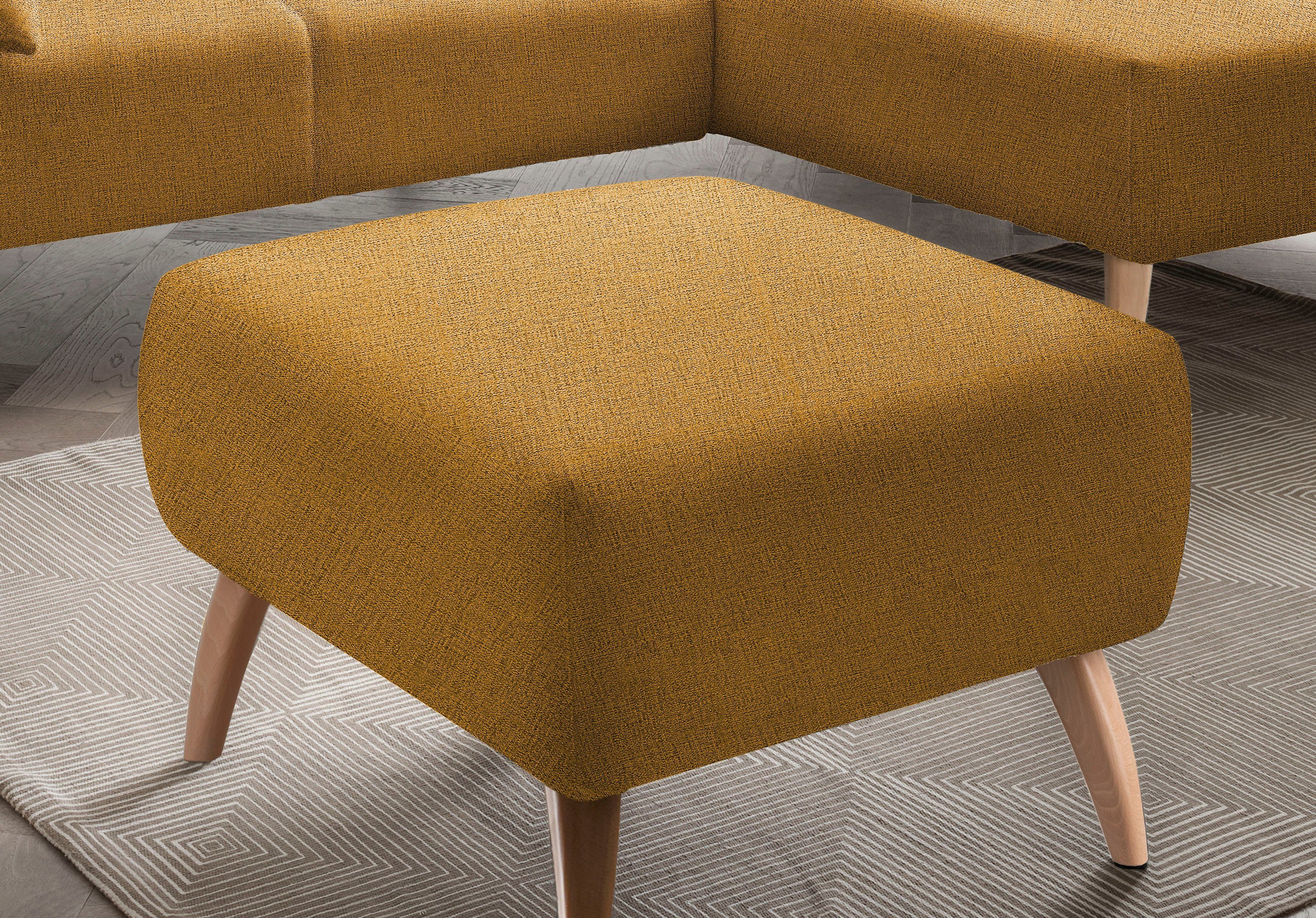INOSIGN Hocker Colori Kleur houten poten naar keuze, verschillende stoffen, hoogwaardige stof