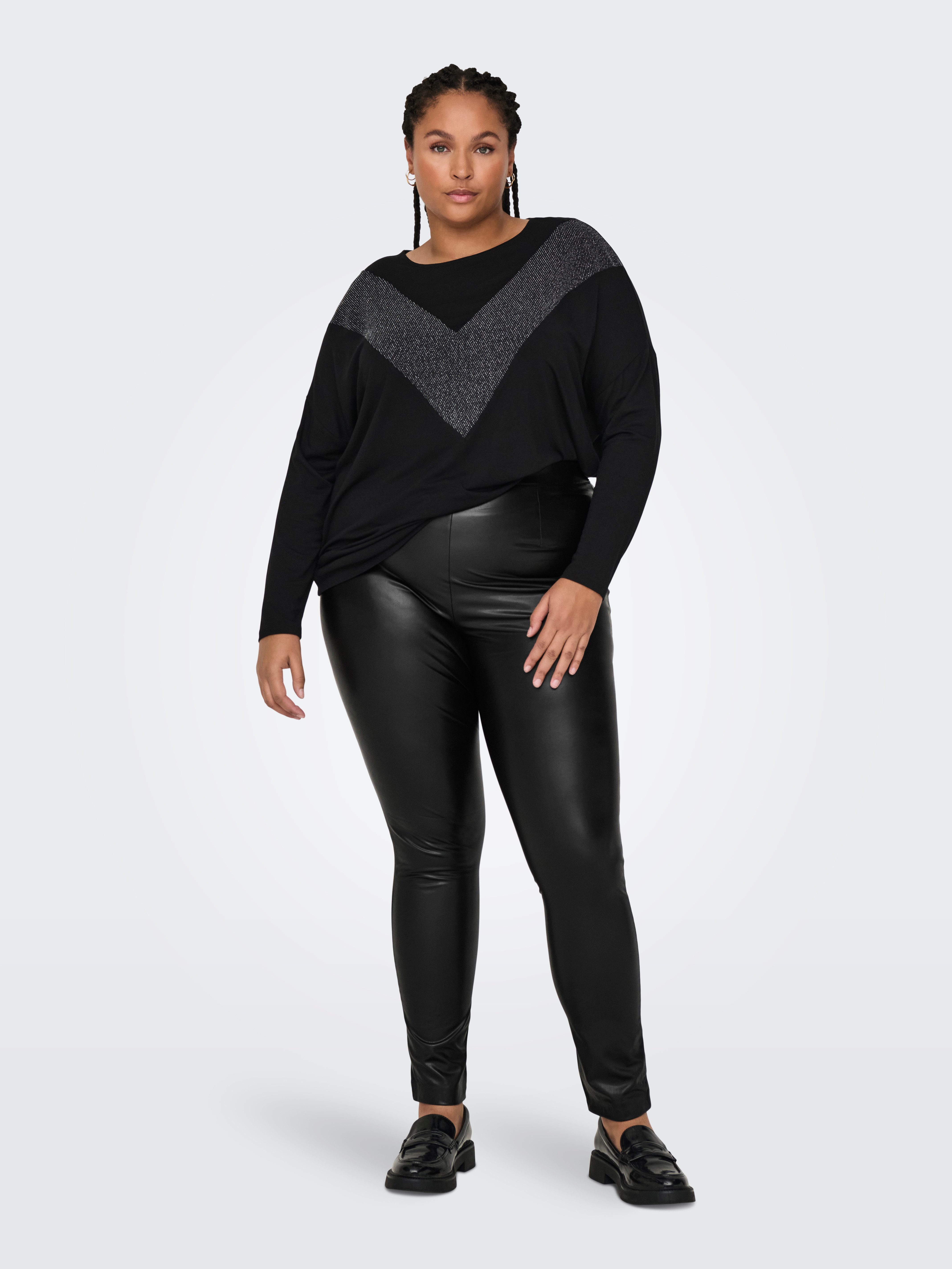 ONLY CARMAKOMA Imitatieleren broek CARJESSIE FAUX LEATHER LEGGING OTW NOOS