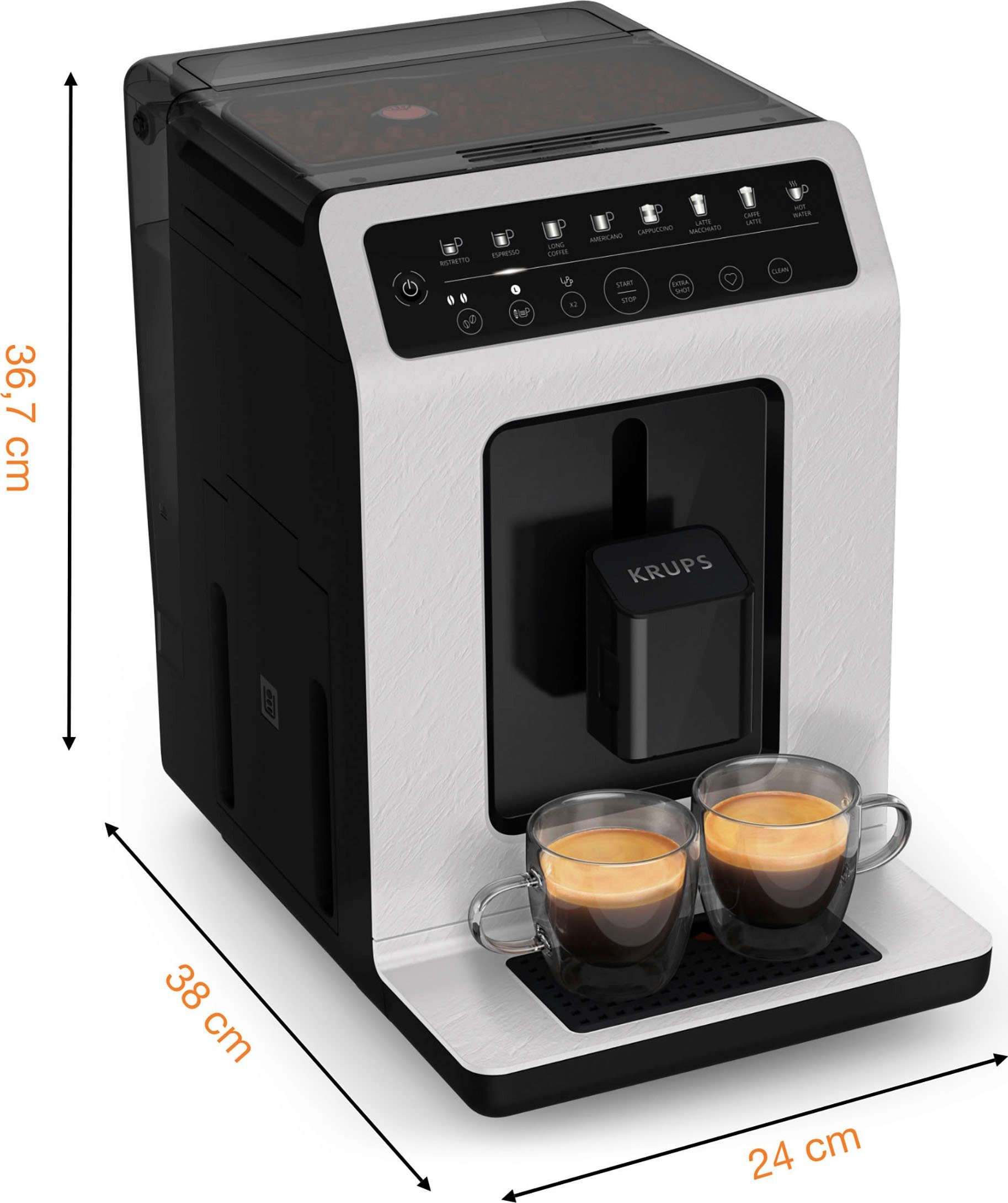 Krups Volautomatisch koffiezetapparaat EA897A Evidence ECOdesign, ecologisch, touch-bediening