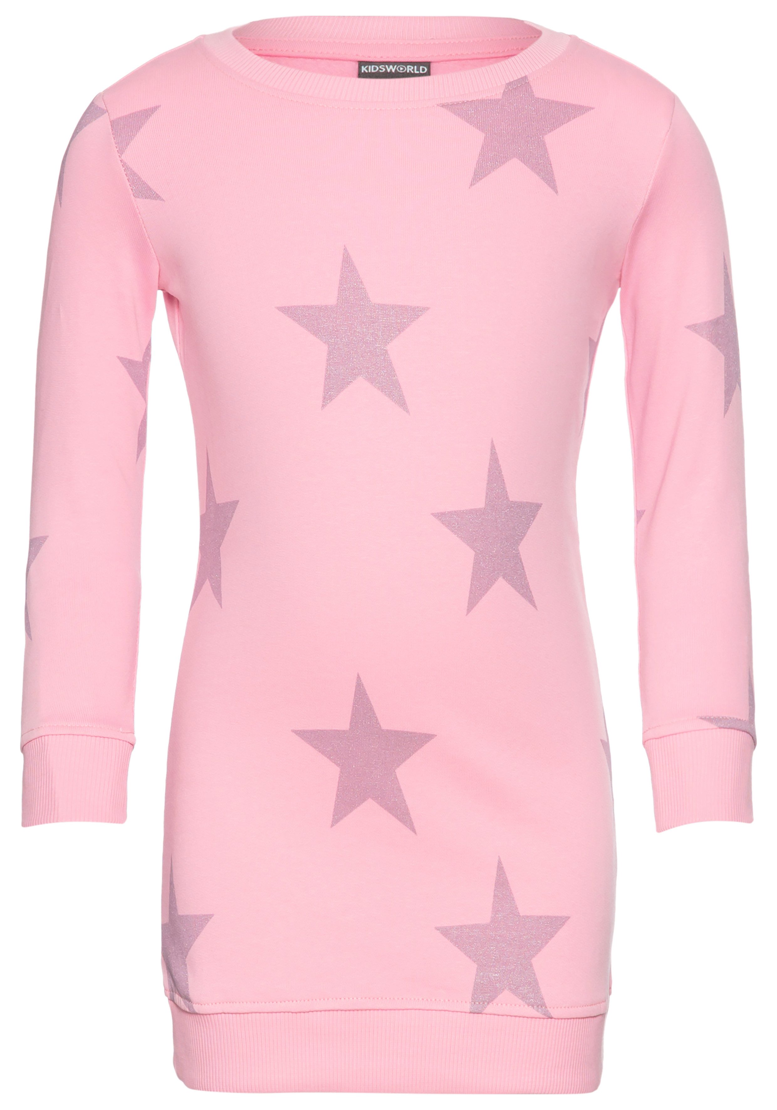 KIDSWORLD Sweatjurk Sterren-all-over jurk voor kleine meisjes