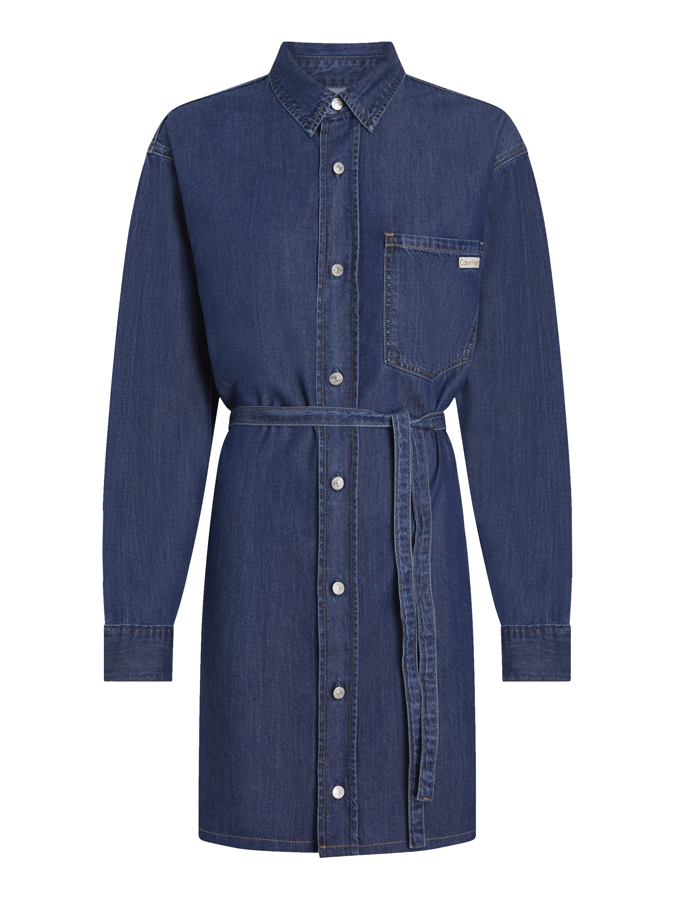 Calvin Klein Jeans jurk BELTED TENCEL DENIM SHIRT DRESS