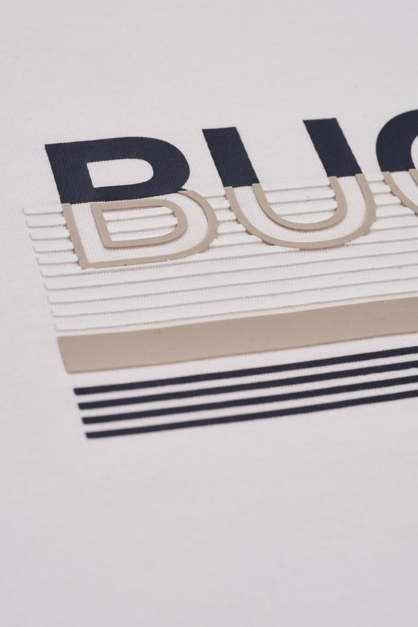 Bugatti T-shirt met rubberen logo-print