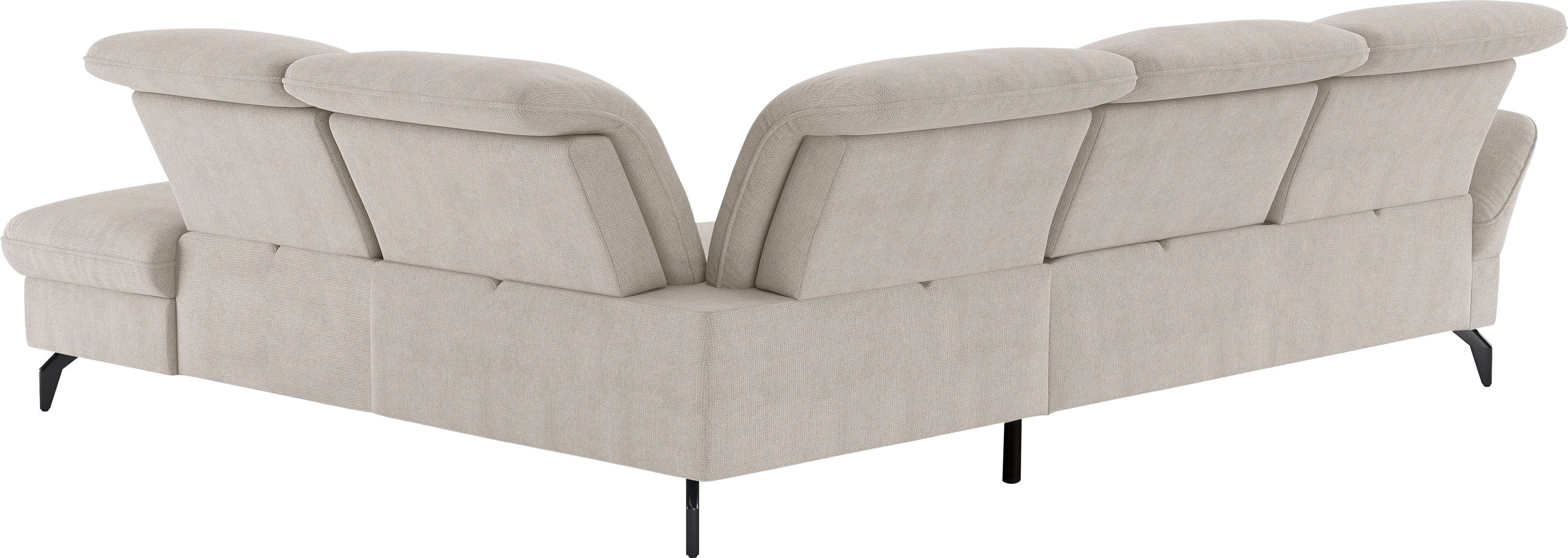 sit&more Hoekbank Leandro L-vorm Naar keuze met bed, hoofdbord en armleuningfunctie, en bergruimte