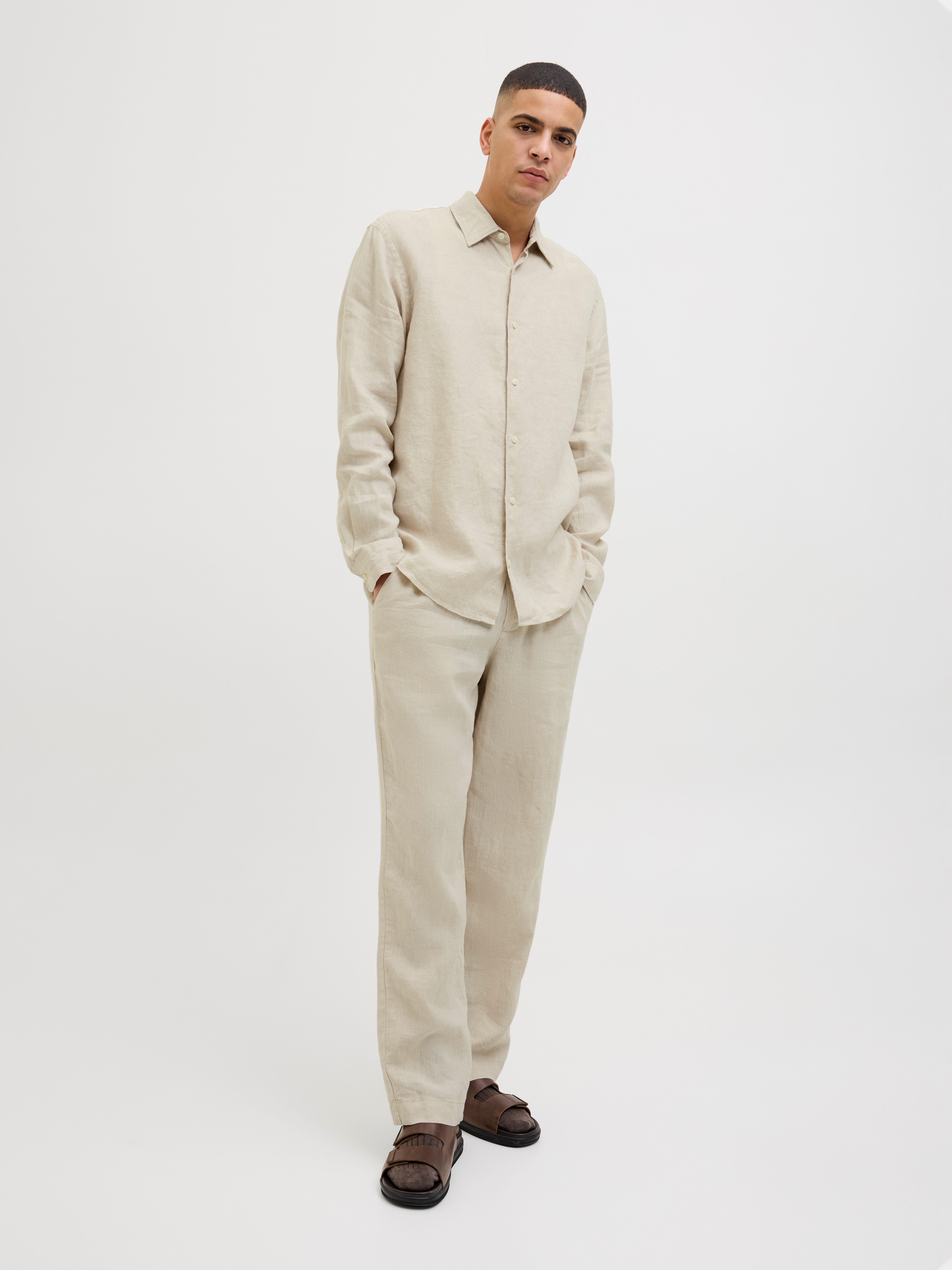 Jack & Jones Overhemd met lange mouwen JPRCCLAWRENCE LINEN L/S SHIRT SN