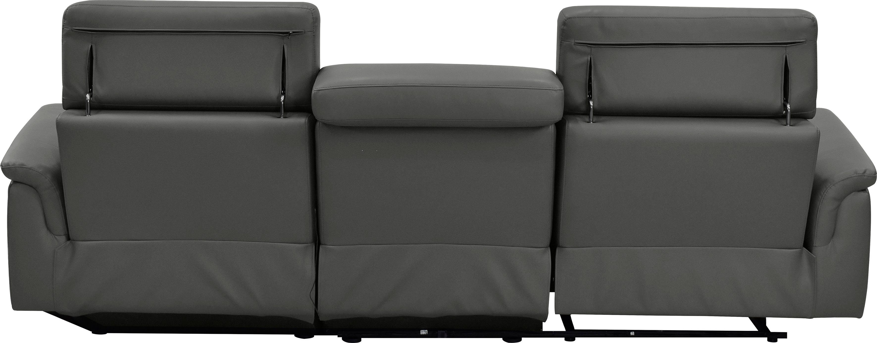 Places of Style Hoekbank Pareli, L-model, 259 cm, met récamier, echt leer, imitatieleer, weefstof