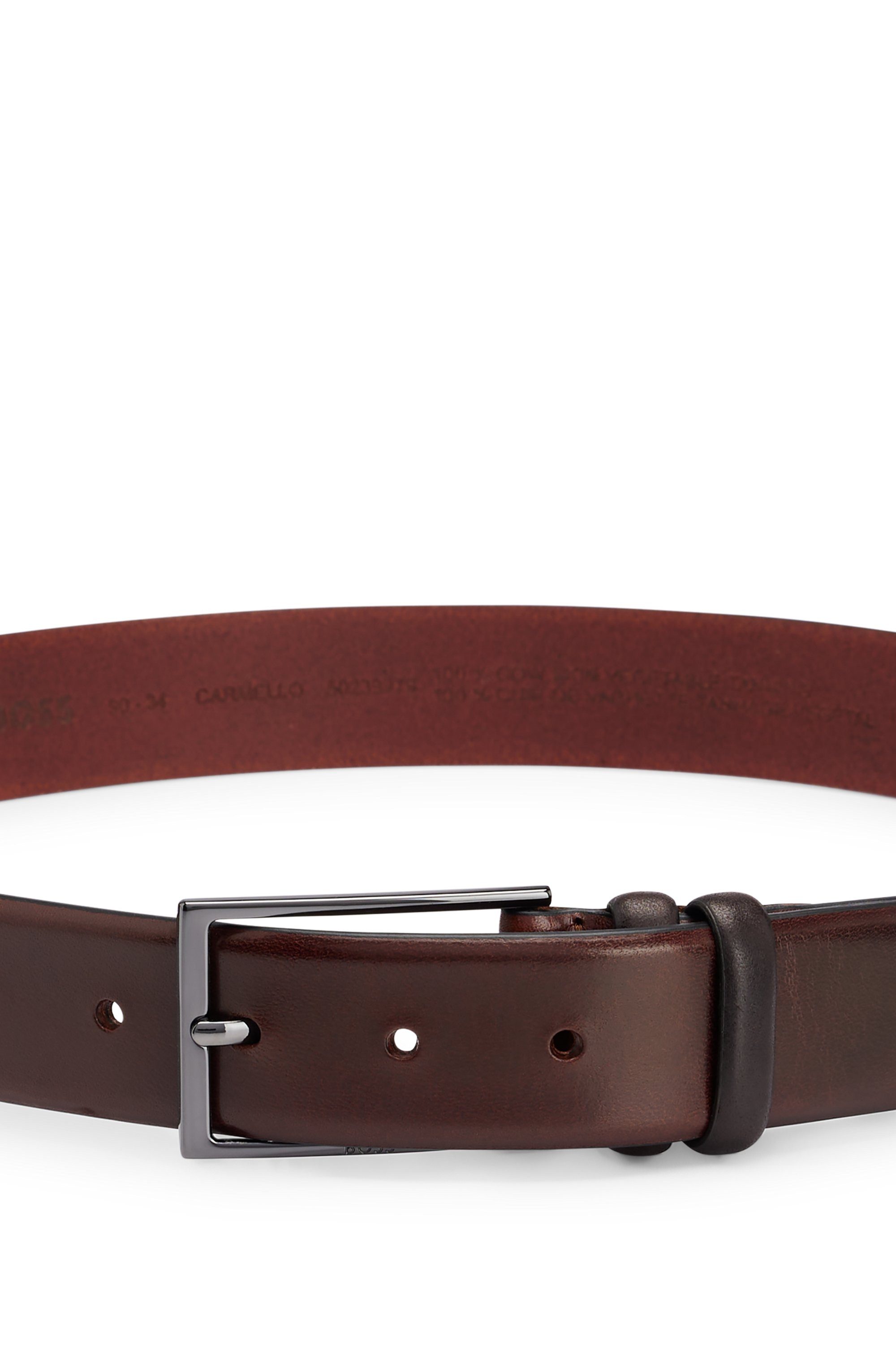 Boss Leren riem CARMELLO van gelooid leer met hugo boss logo-embossing op metalen sluiting