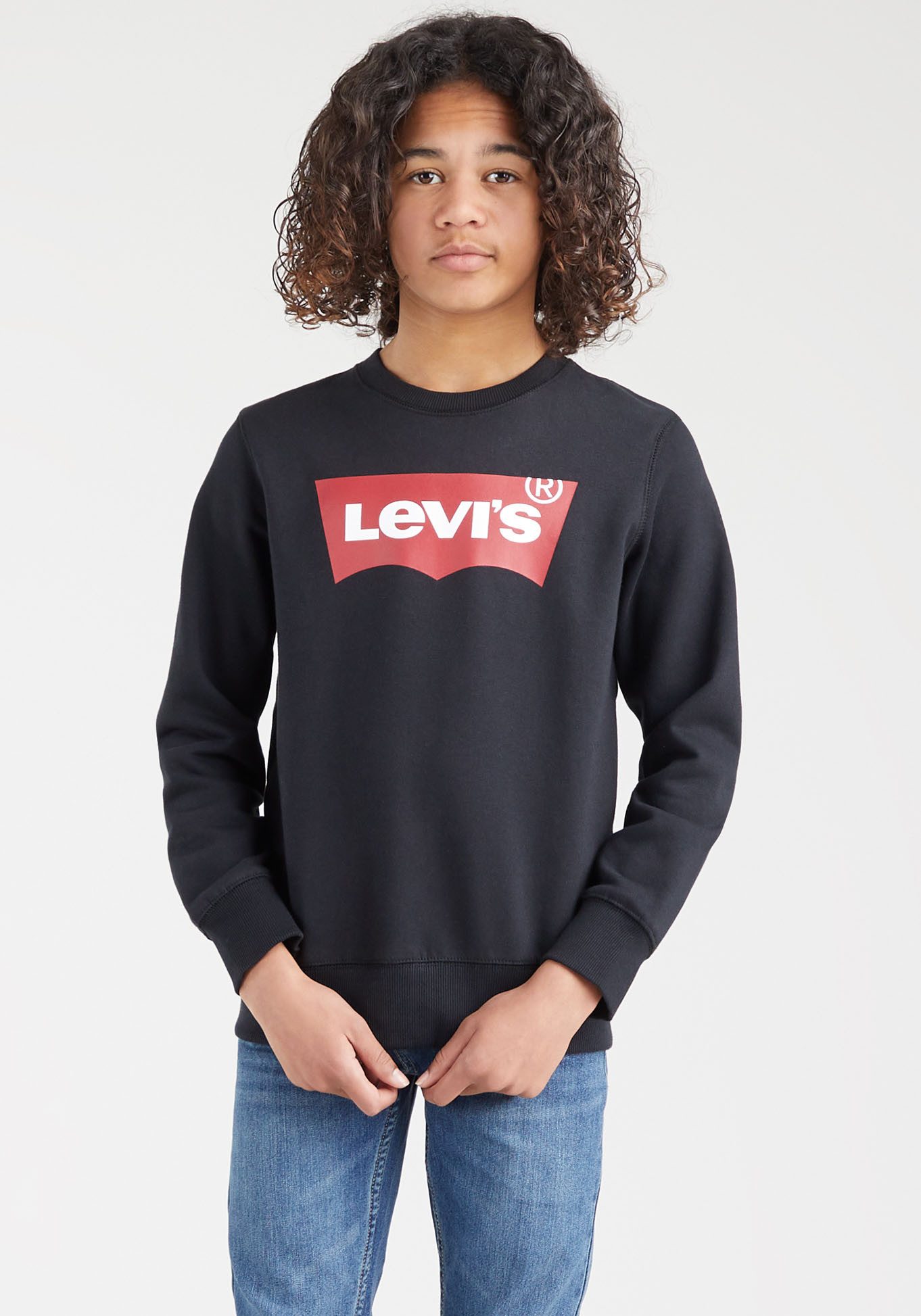 Levi's Kidswear Sweatshirt BATWING CREWNECK met een groot logo