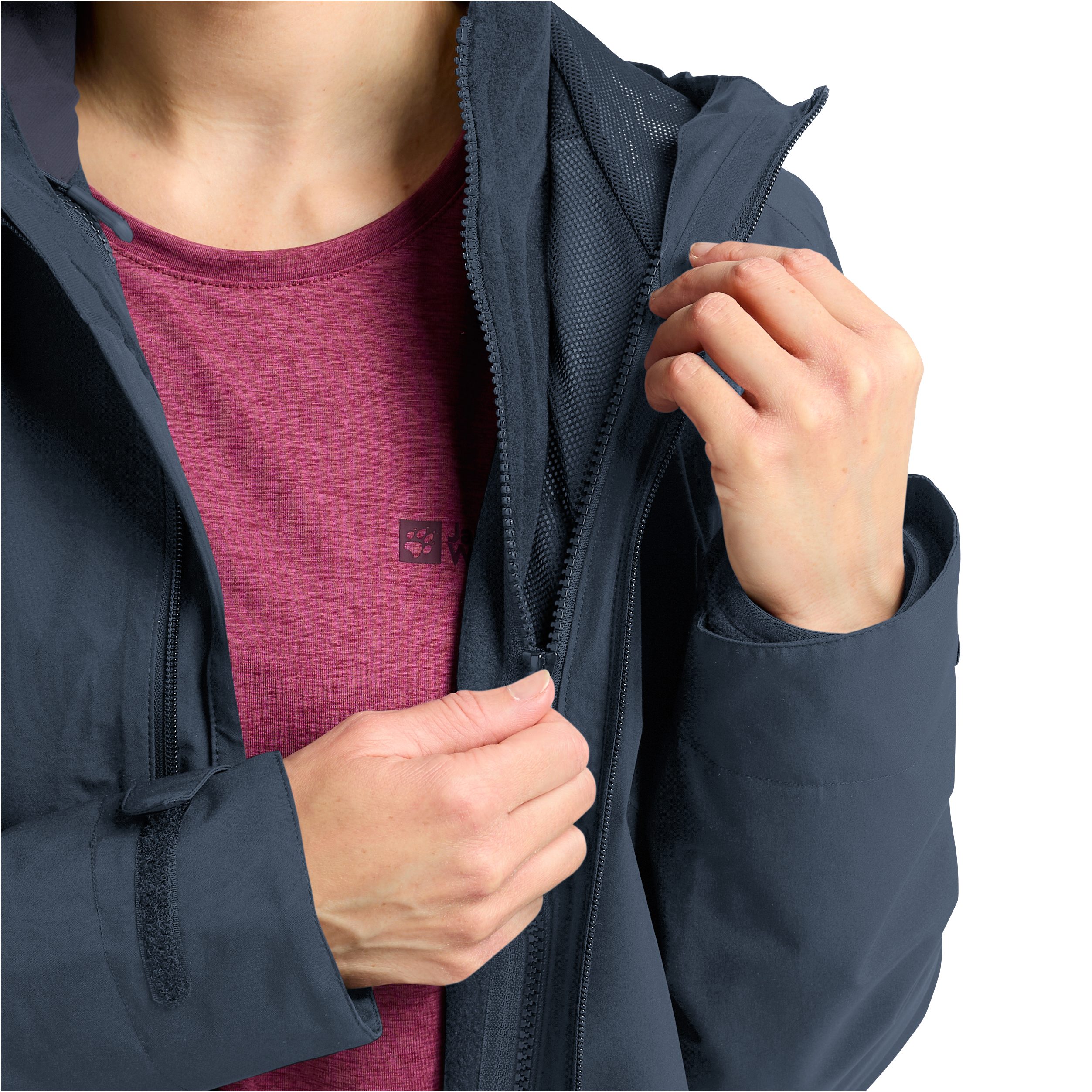 Jack Wolfskin Functioneel 3-in-1-jack MOONRISE 3IN1 JKT W met waterafstotende ritsen