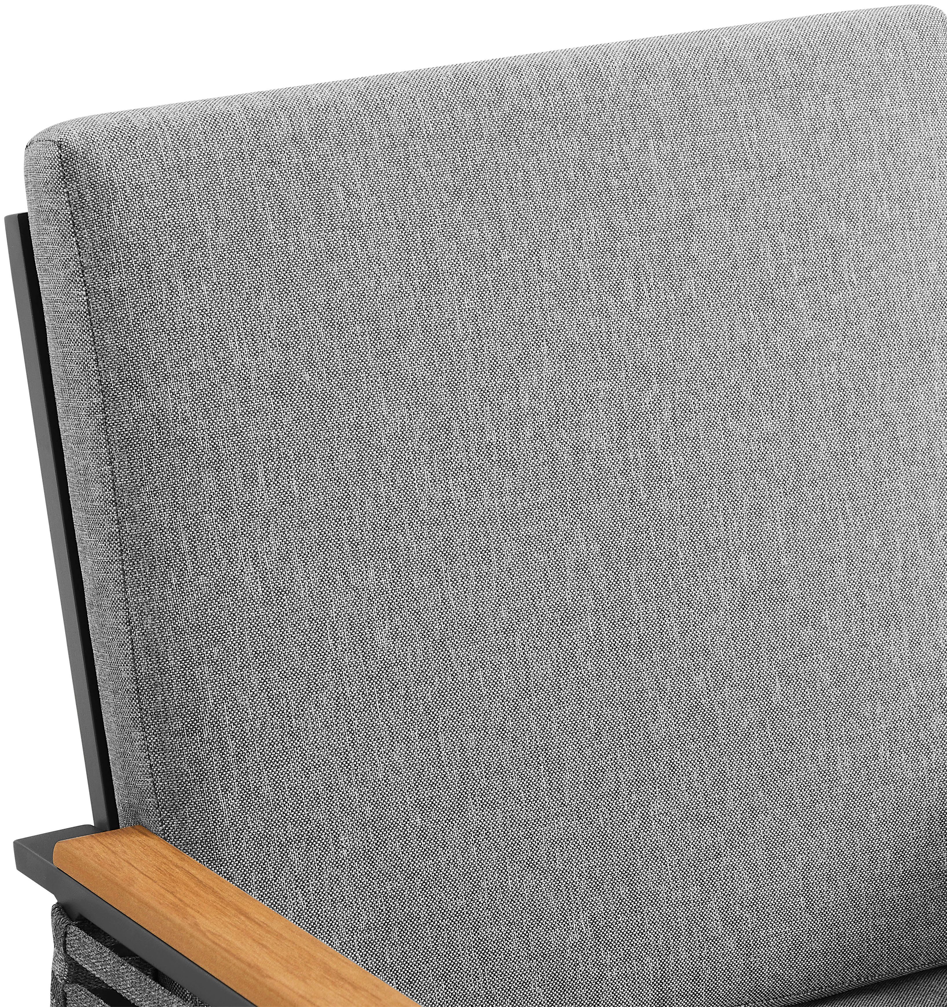 KONIFERA Tuin-eethoek Edessa, TOPSELLER! Tafelblad van aluminium latten, armleuning met touwraster & Nonwood latten (set, 19-delig)