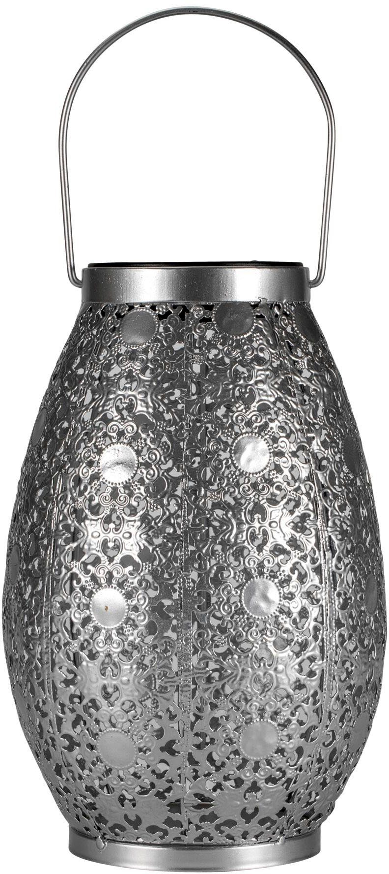 Pauleen Led-lantaarn Sunshine Tempation klein solarlaterne zilverkleur/metaal (1 stuk) tuinlantaarns maat Ø 15,0 cm x 15,0 cm x 23,5 cm x 15,0 cm