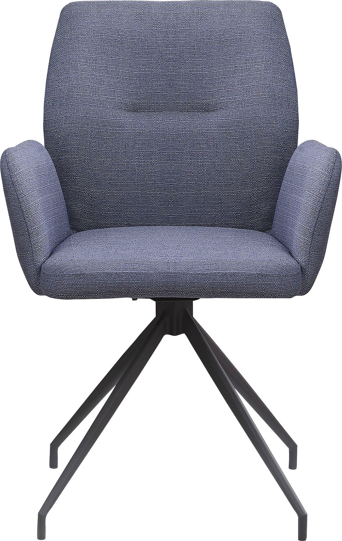 SalesFever Eetkamerstoel Taormina armstoel, frame zwart Eetkamerstoel met 180° draaifunctie (1 stuk)