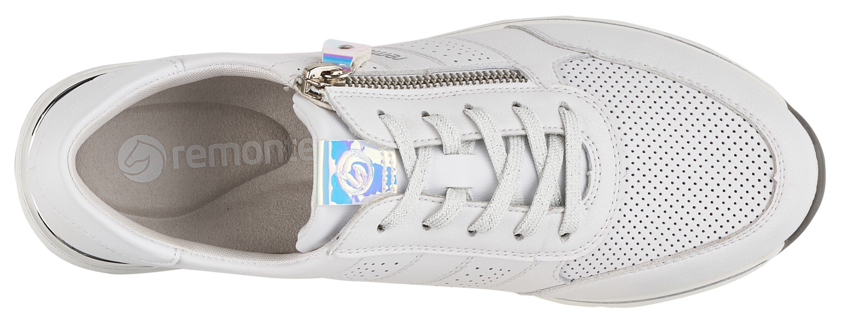 Remonte Sneakers met sleehak met zijrits, vrijetijdsschoen, lage schoen, veterschoen