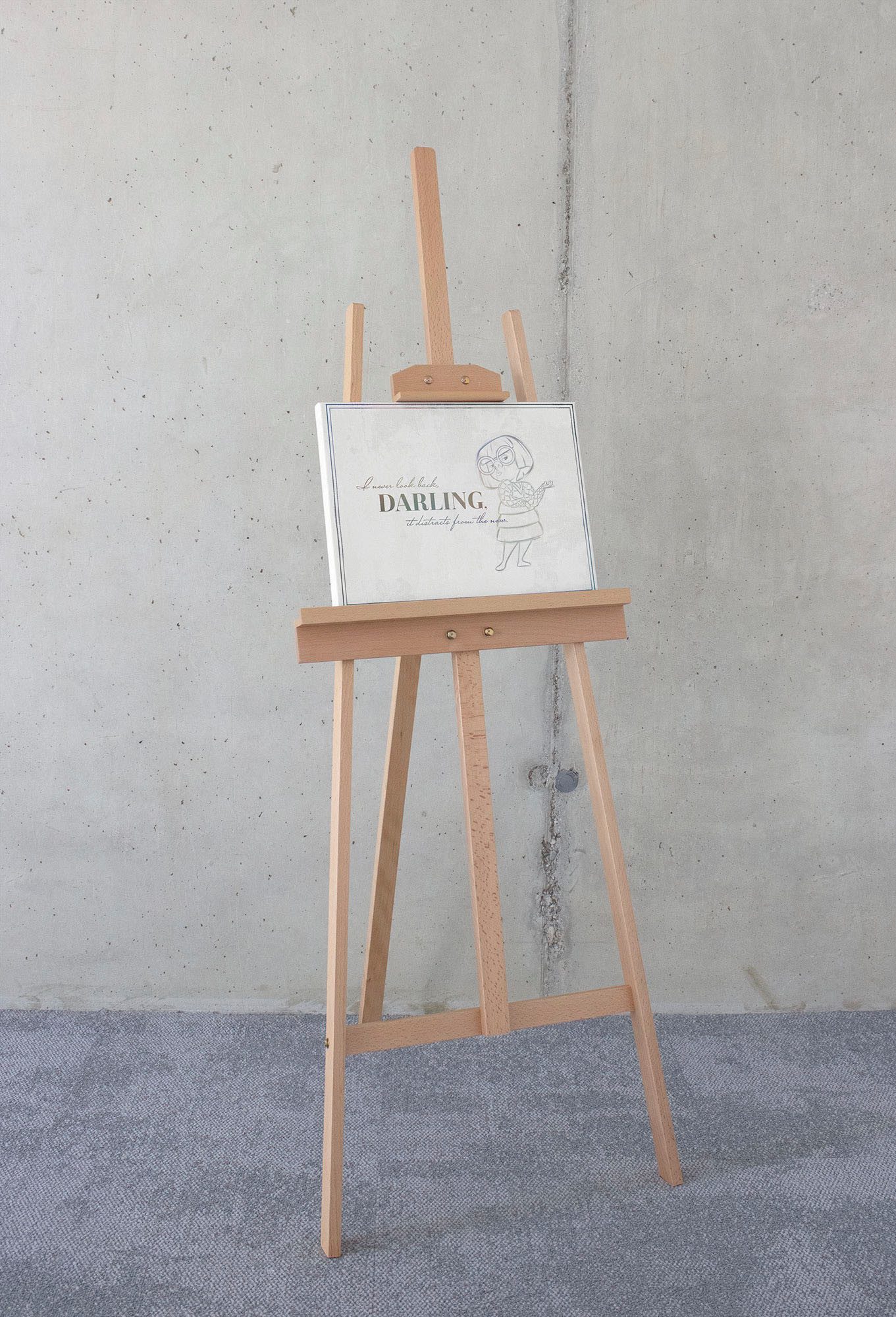 Komar Artprint op linnen Edna Here and now - Afmeting 30 x 40 cm Canvasdoek met echt houten frame, kinderkamer (1 stuk)