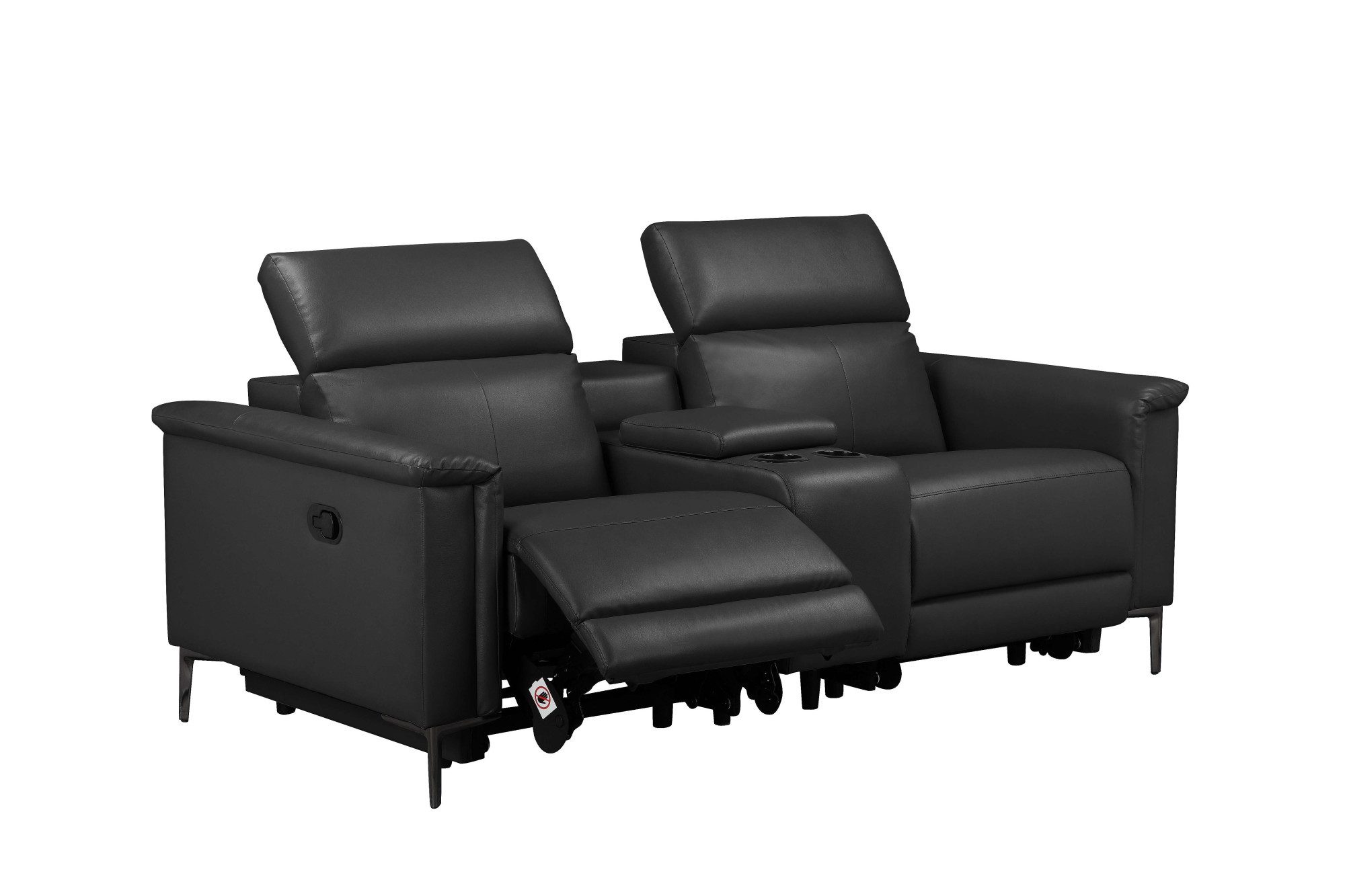 Places of Style 2-zitsbank Lund, 2-zits bioscoopbank, tv-fauteuil, multimedia-sofa, USB-A met elektrische of handmatige relaxfunctie, bekerhouder en opbergruimte