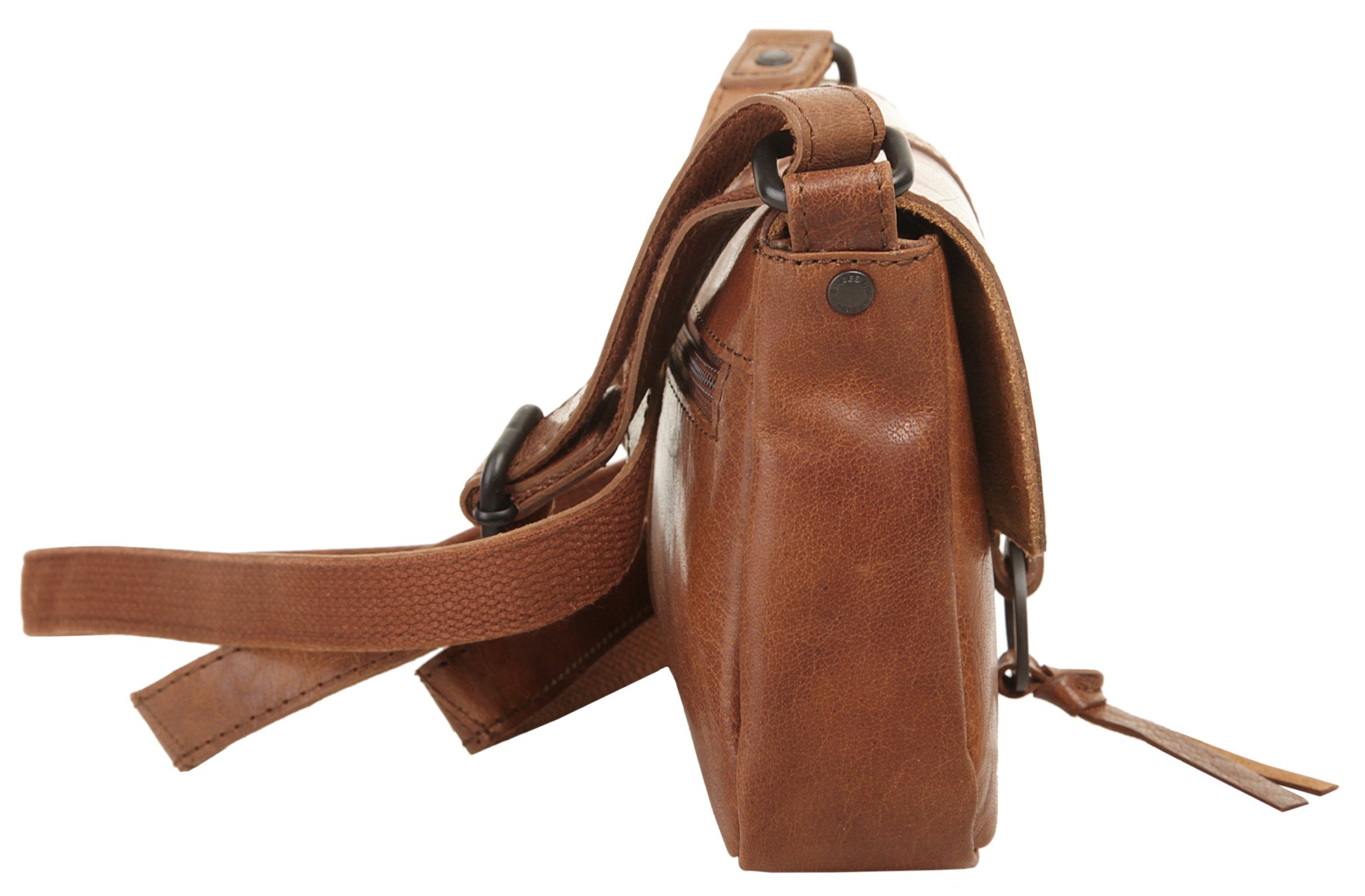 Spikes & Sparrow Schoudertas echt leer, made in italy