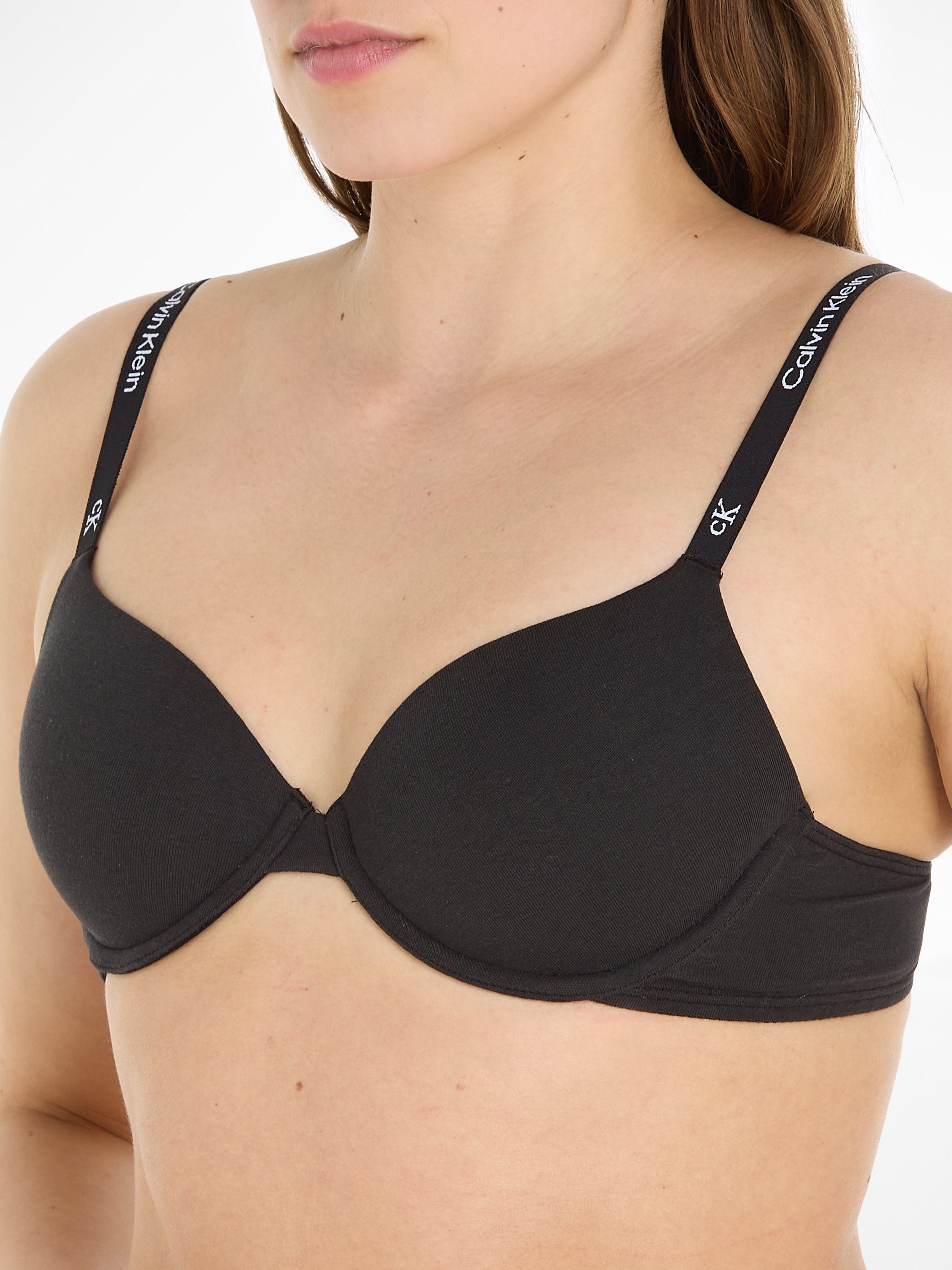 Calvin Klein Beugel-bh LIGHTLY LINED DEMI met logoprint op de bandjes