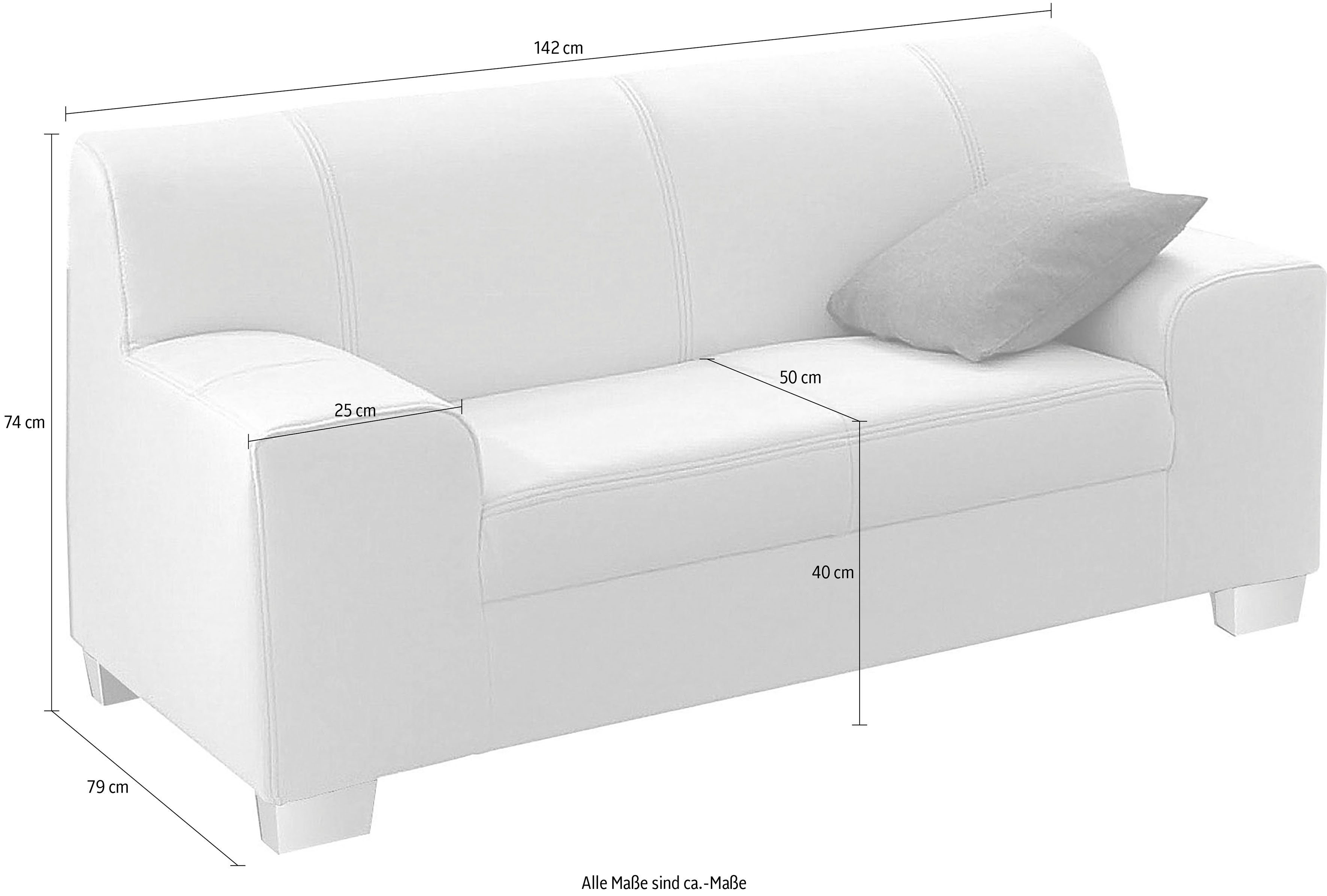 DOMO collection 2-zitsbank Amando tijdloos en modern, comfortabel,