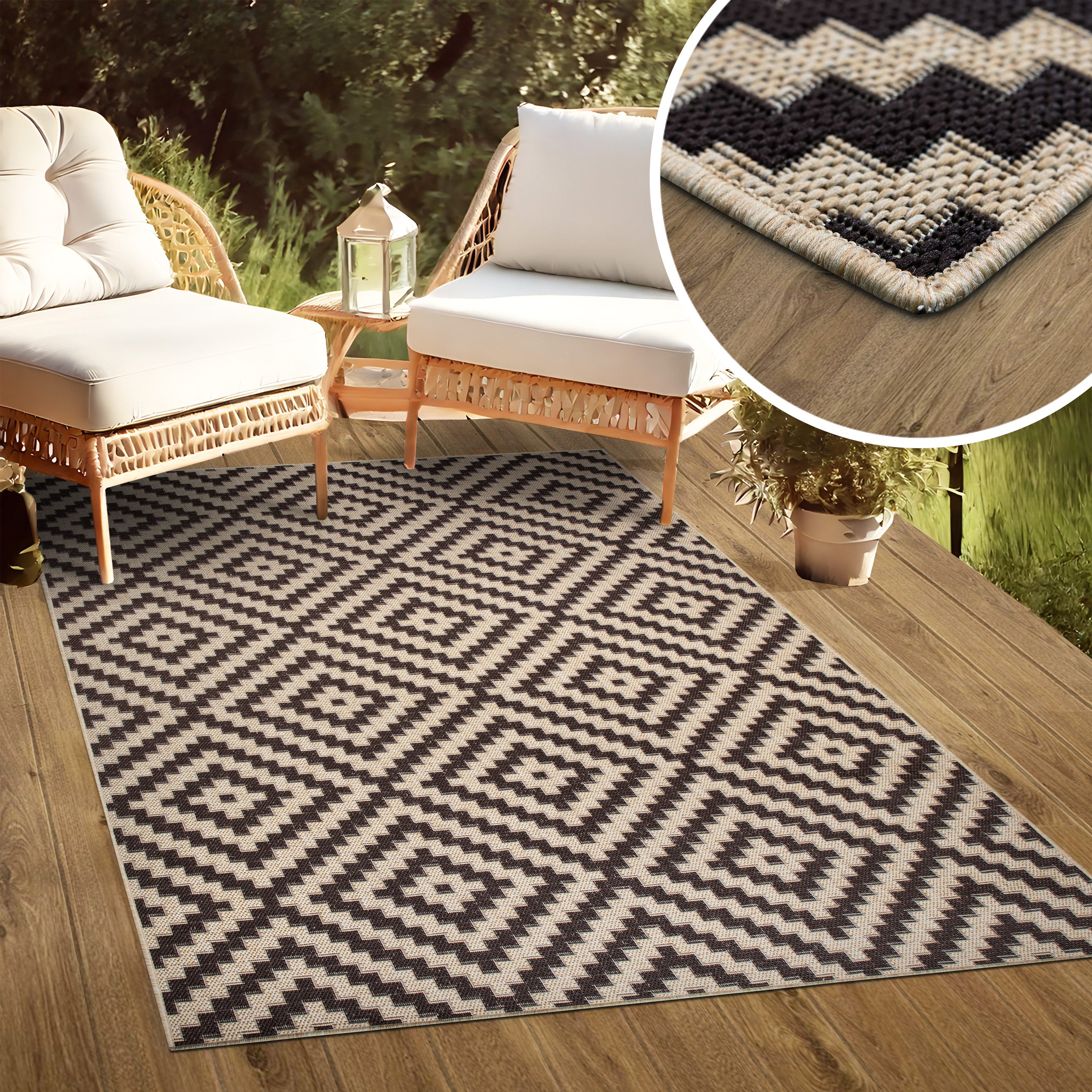 my home Vloerkleed Cordoba is ook als loper verkrijgbaar Geschikt voor binnen en buiten, sisal-look, weerbestendig & uv-bestendig, boho