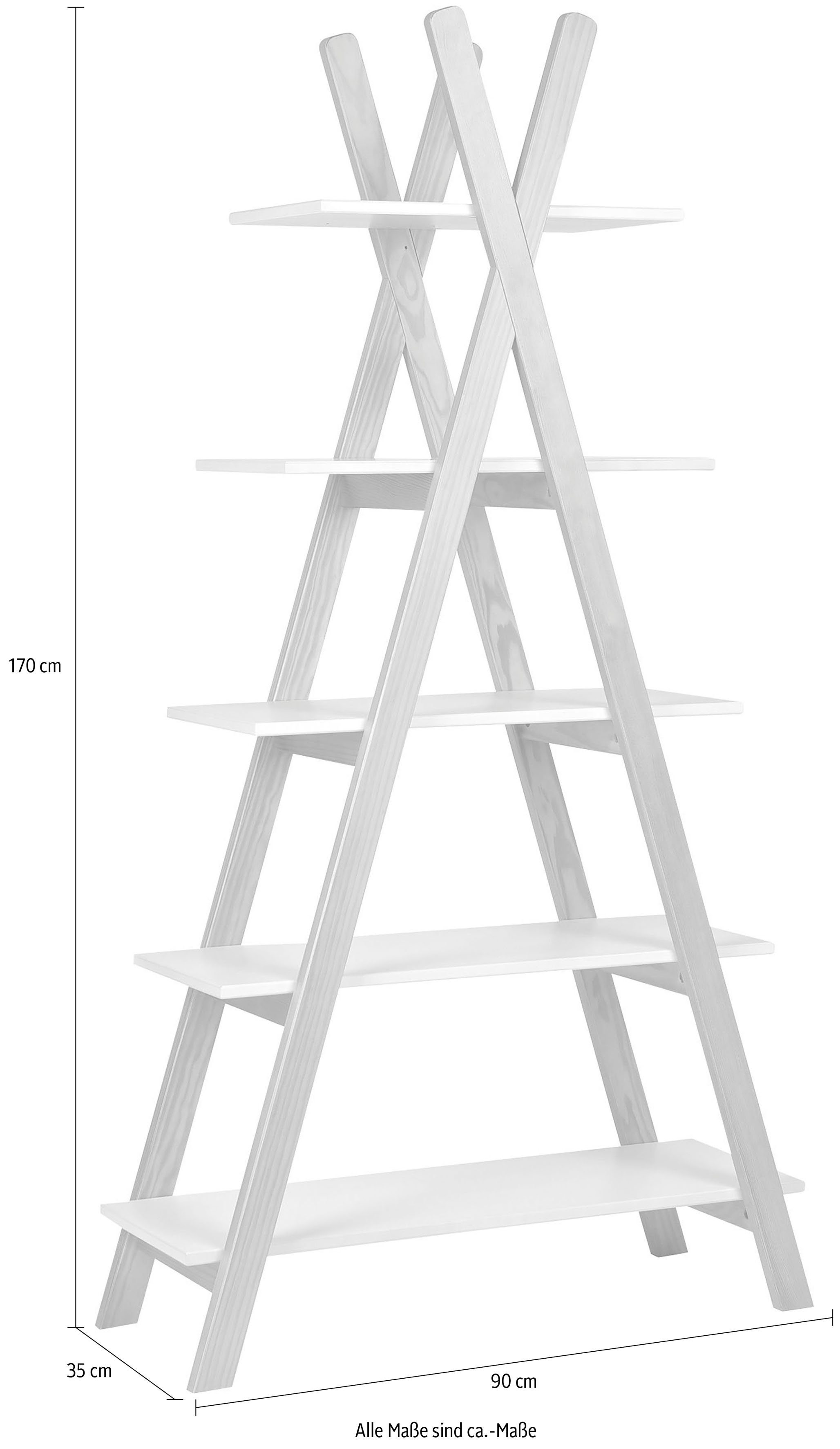 Lüttenhütt Rek Dolidoo in scandinavische look, ladderrek voor kinder- of tienerkamer