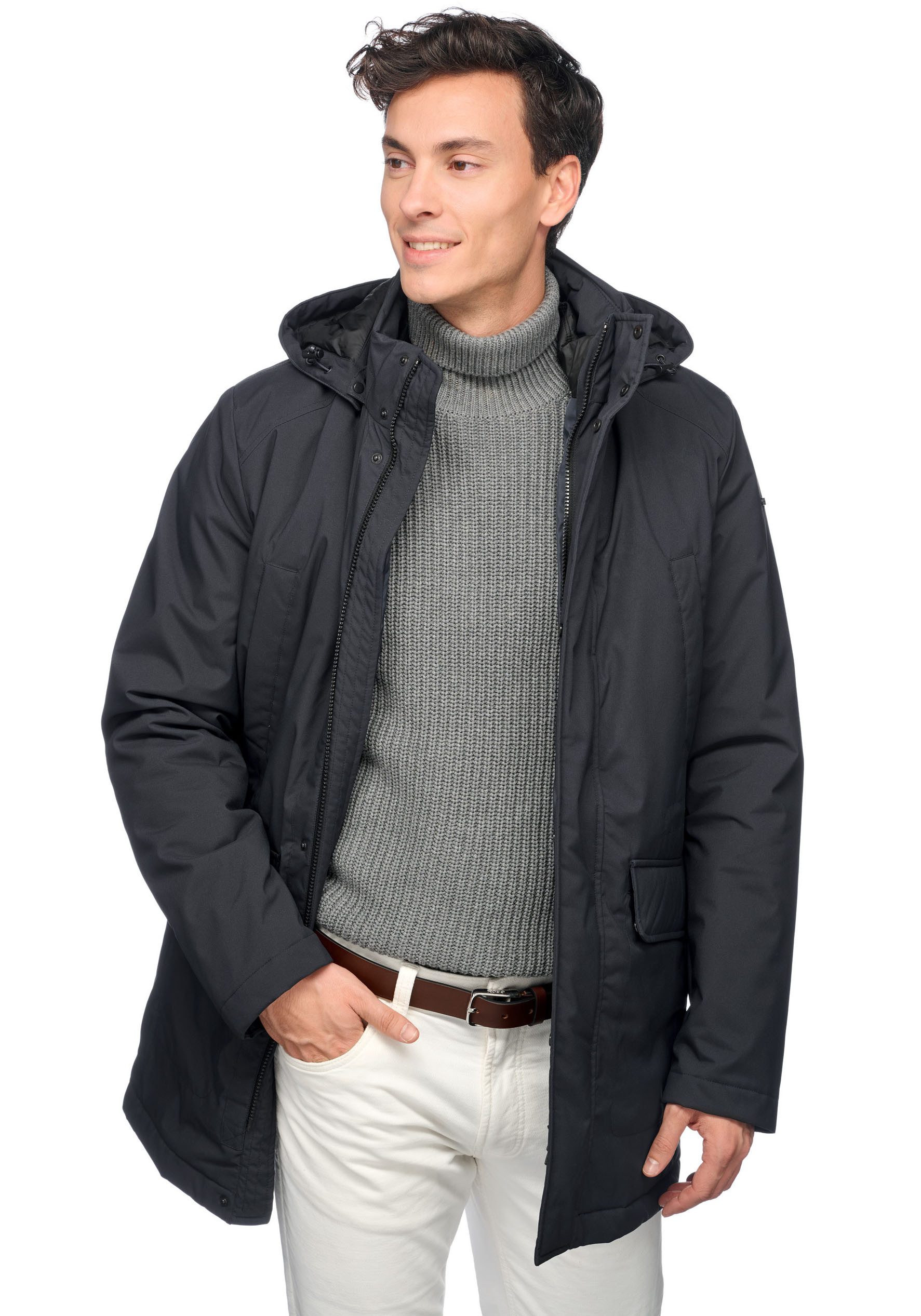 Geox Parka ANDALO met verborgen rits, afneembare capuchon, veel zakken