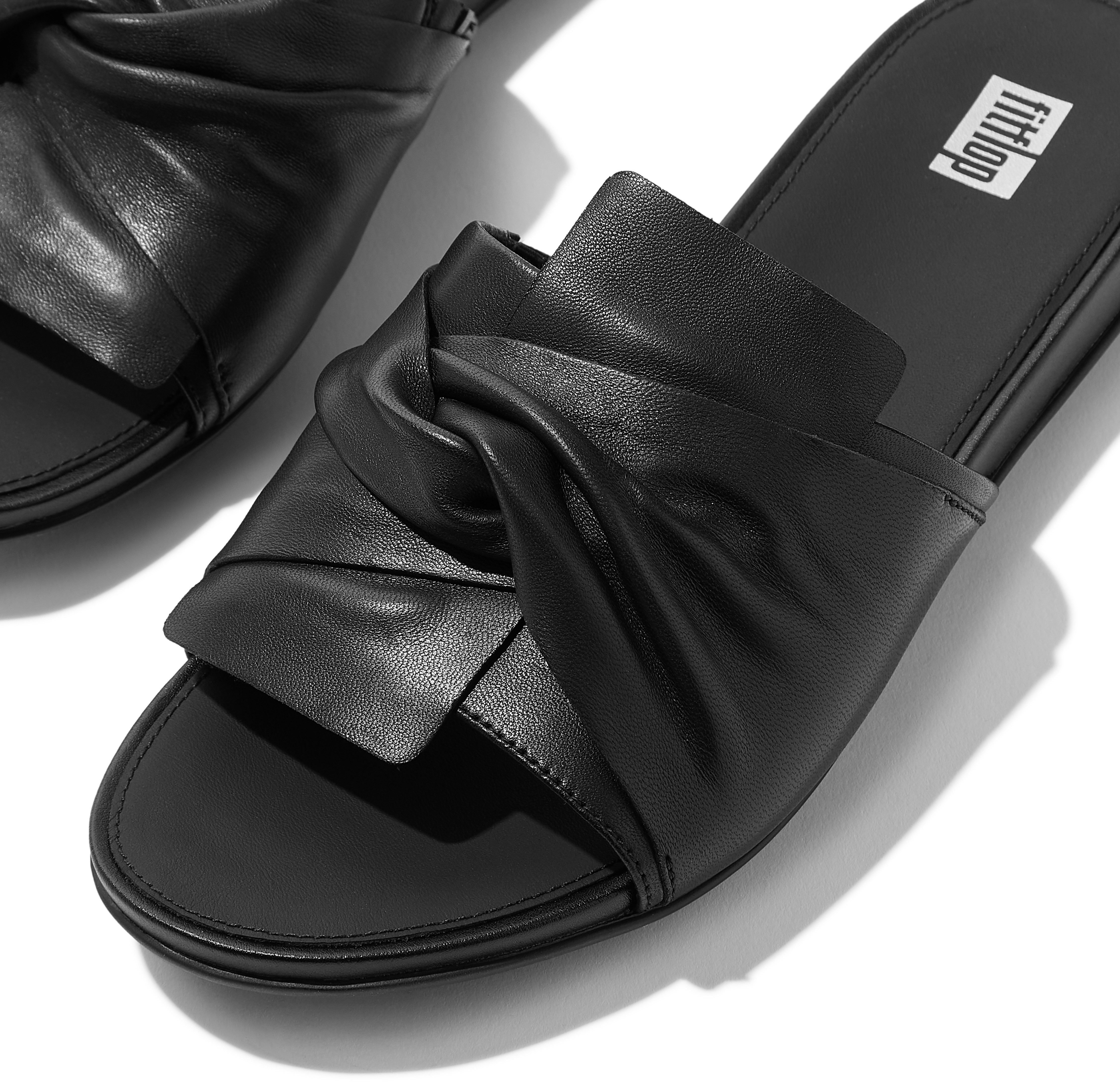 Fitflop Slippers GRACIE SOFT-TWIST LEATHER SLIDES , pool slides, sandaal met dynamicush-technologie
