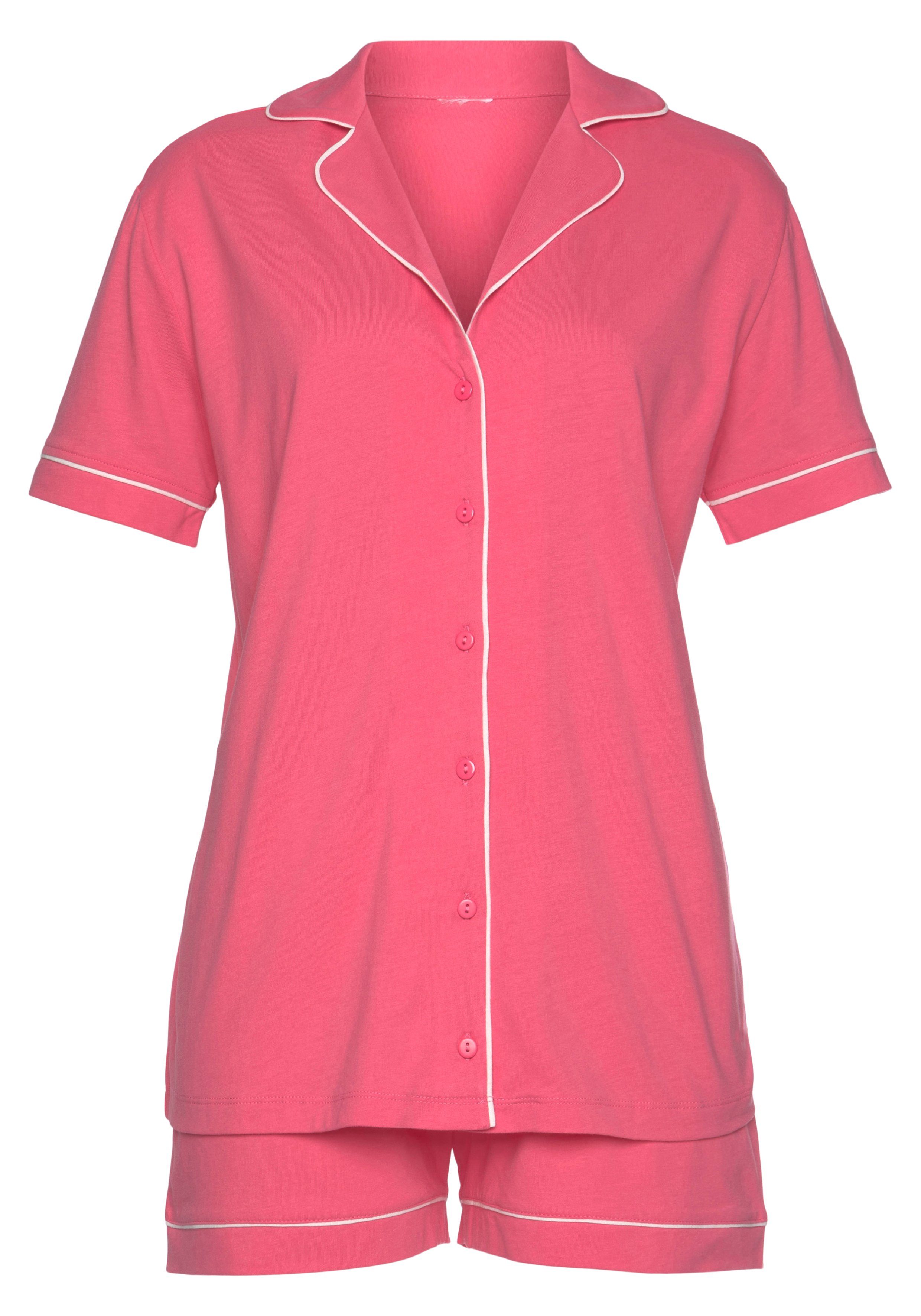 Vivance Dreams Shortama met contrasterende paspel-details (2-delig, 1 stuk)