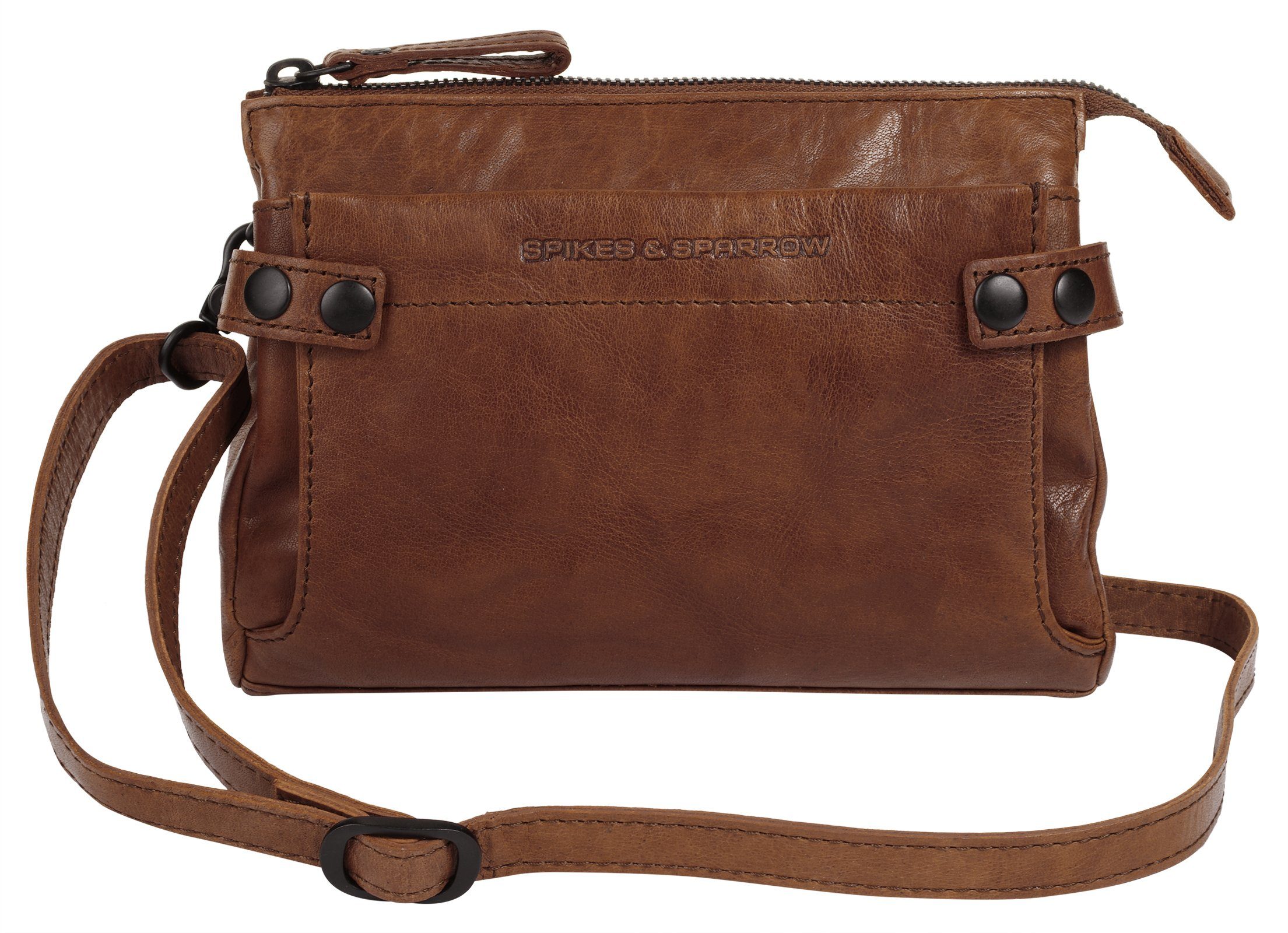 Spikes & Sparrow Schoudertas echt leder