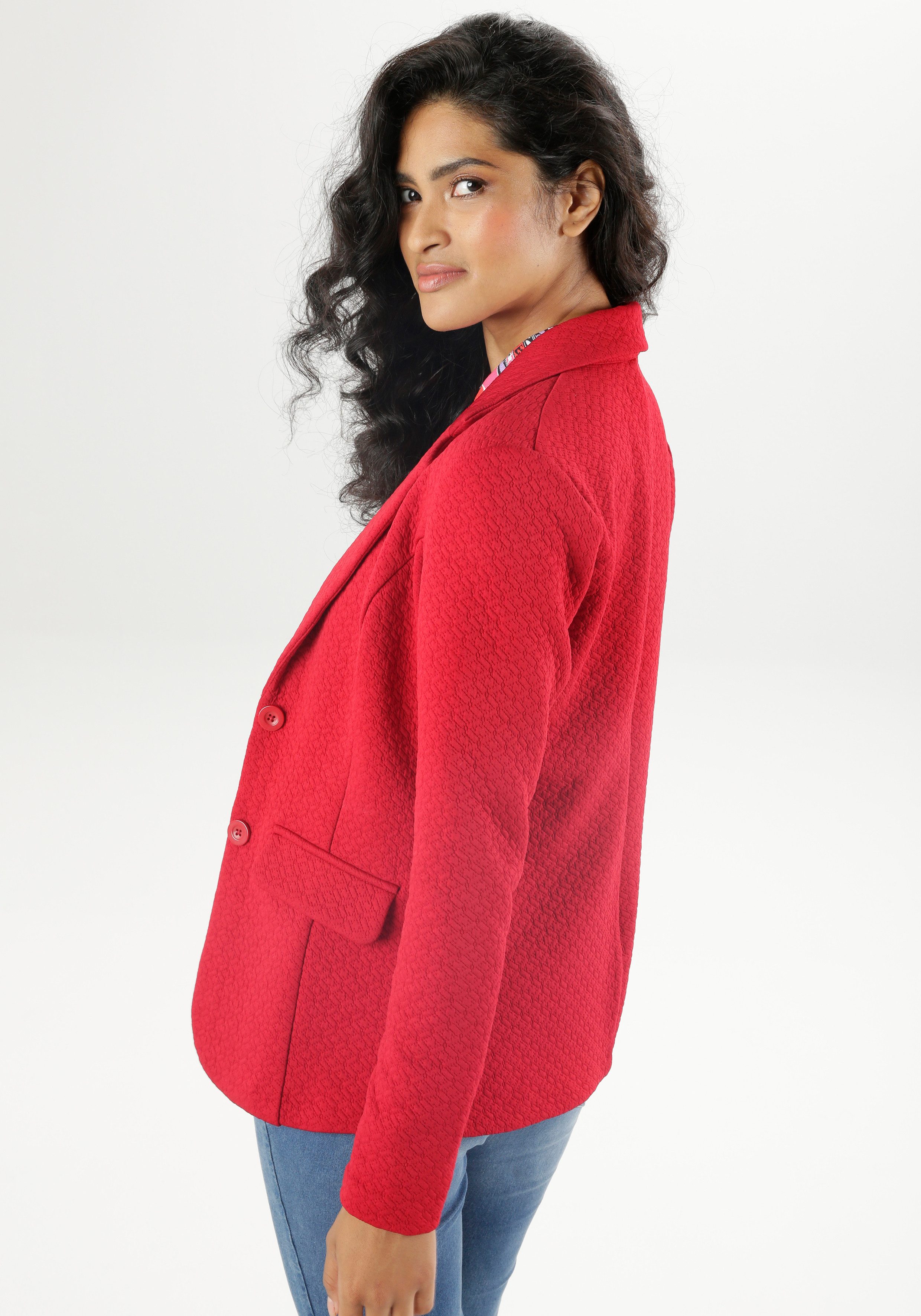 Aniston SELECTED Jerseyblazer met structuurmotief