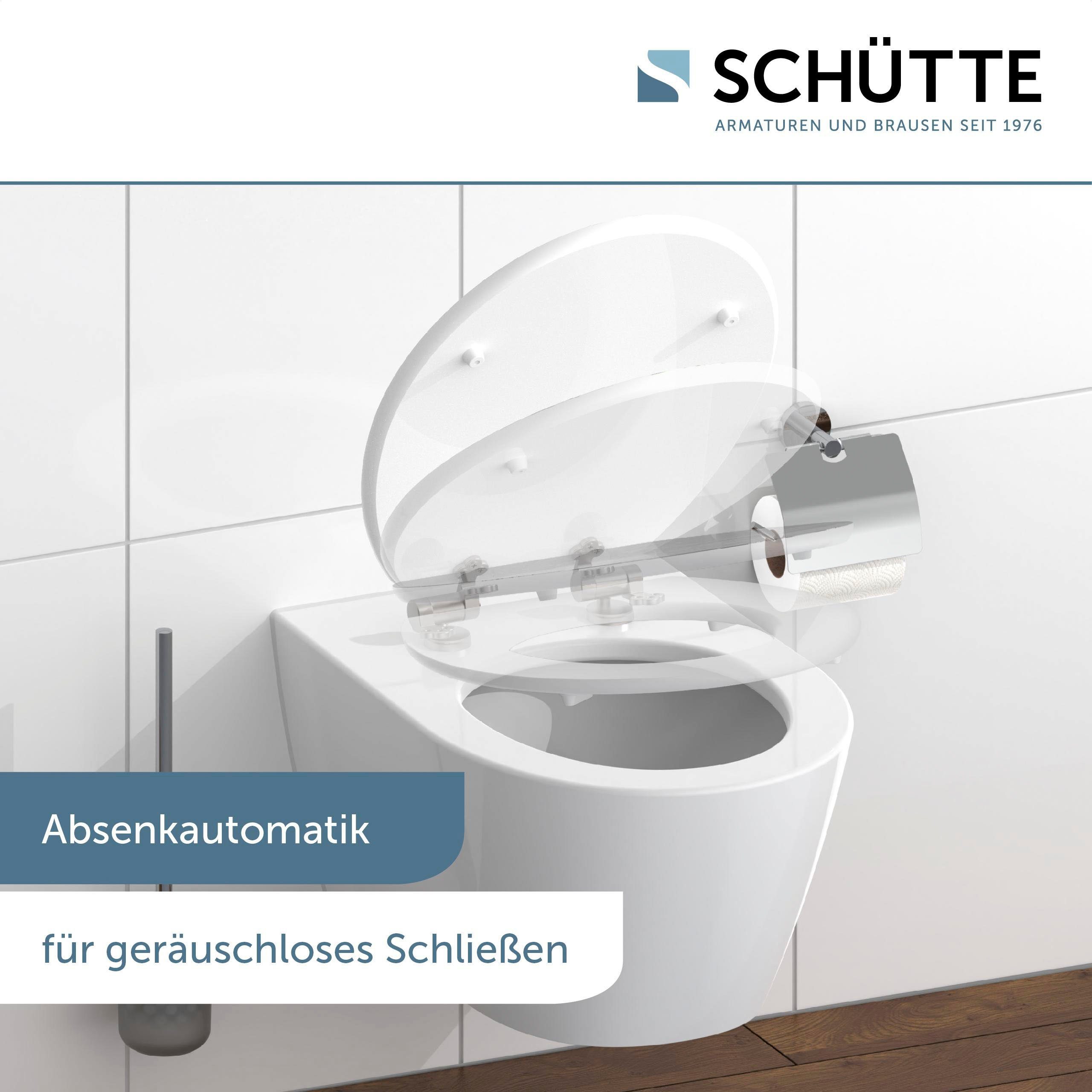 Schütte Toiletzitting Grey steel High gloss met houten mdf-kern, met softclosemechanisme