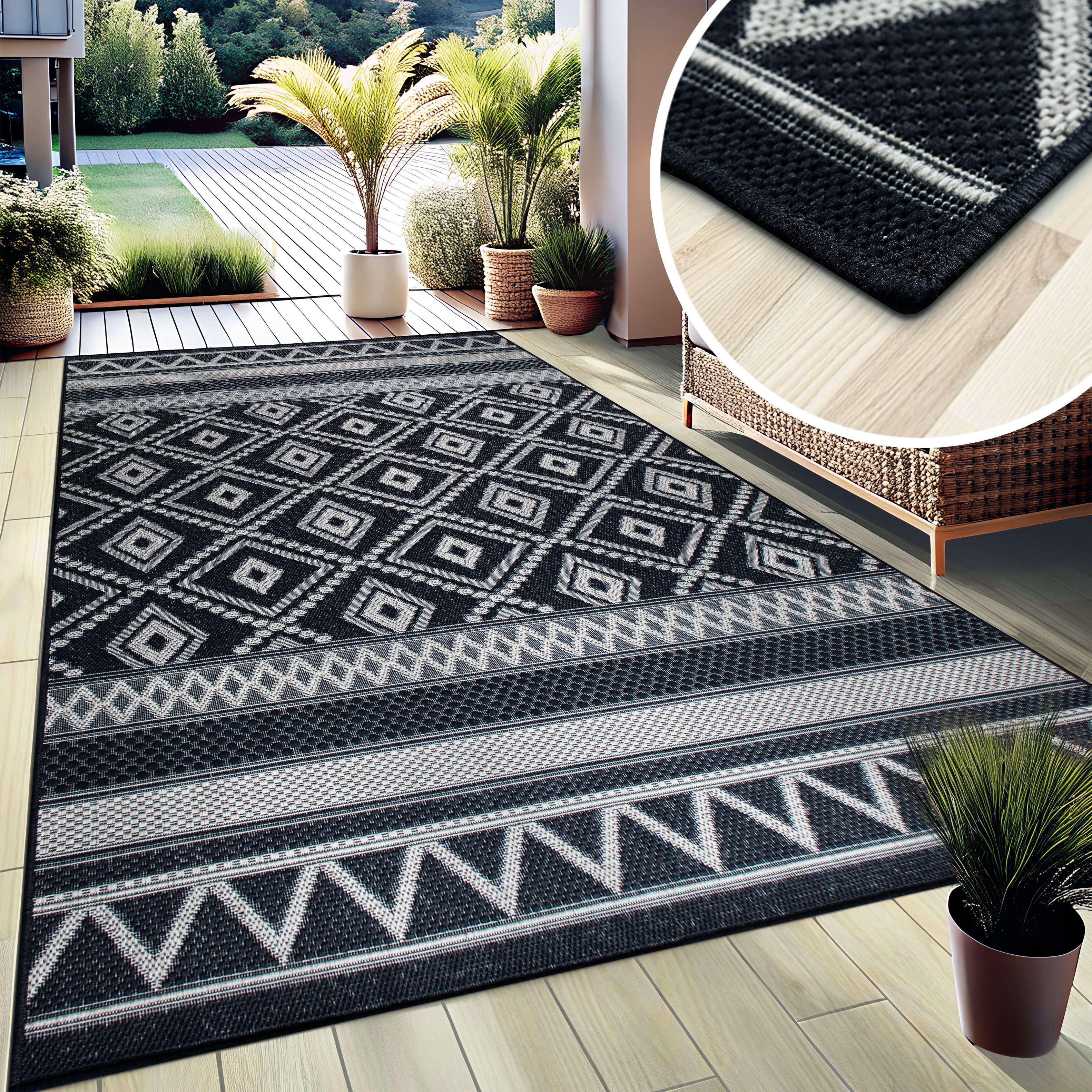 my home Vloerkleed Toronto is ook als loper verkrijgbaar Geschikt voor binnen en buiten, sisal-look, weerbestendig & uv-bestendig, boho