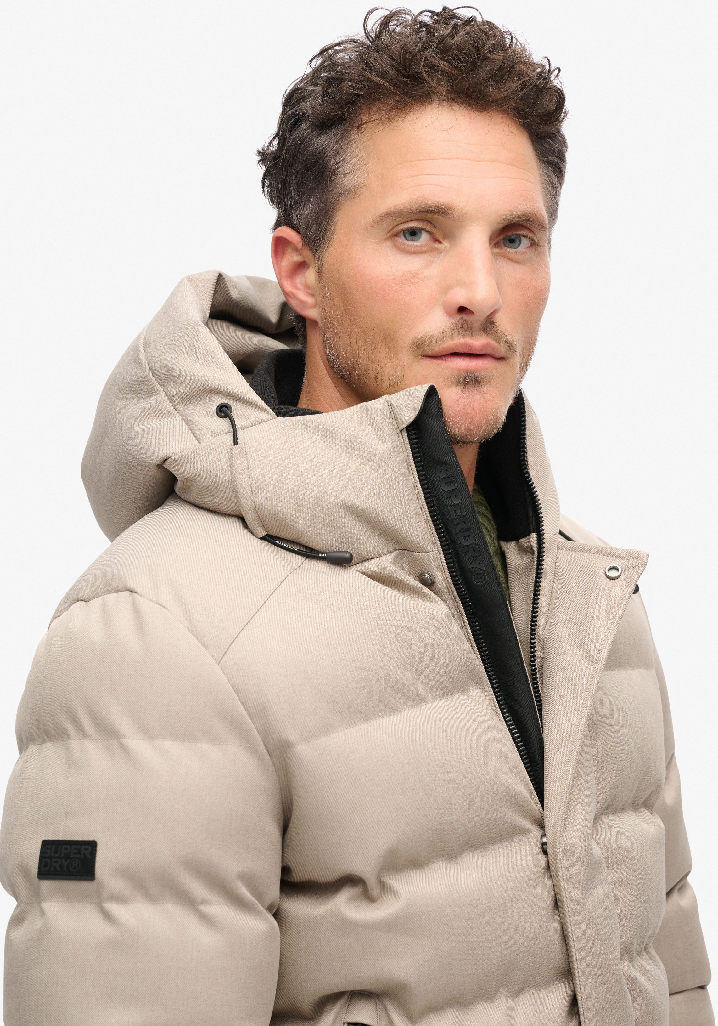 Superdry Gewatteerde jas HOODED TWEED SPORTS PUFFER JKT