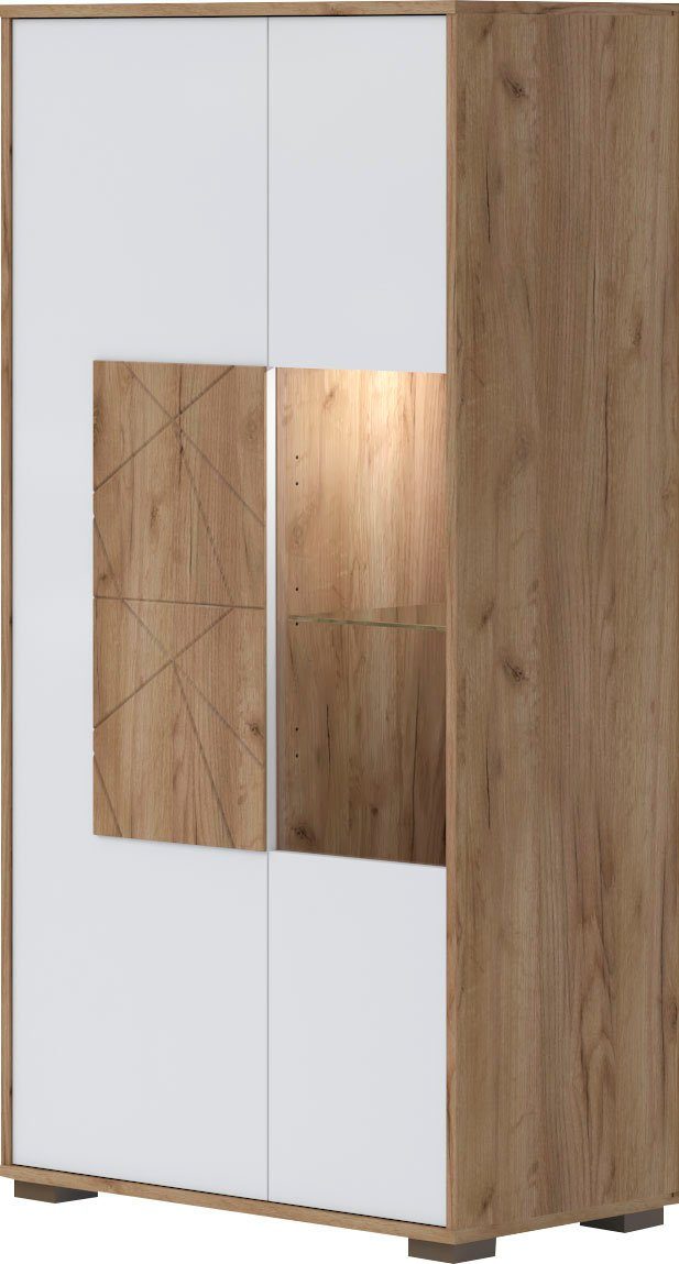 Places of Style Vitrinekast Stela met push-to-open en soft-closefunctie