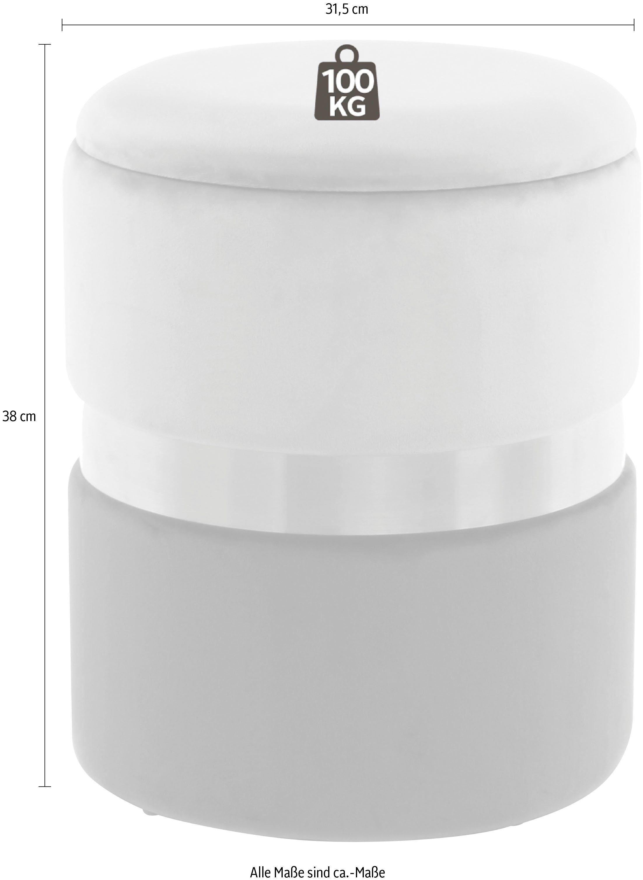 Kayoom Hocker met bergruimte Kruk Zora 125 2-delige set, fluweelzachte stof bekleding, ronde elegante vorm (set, 2 stuks)
