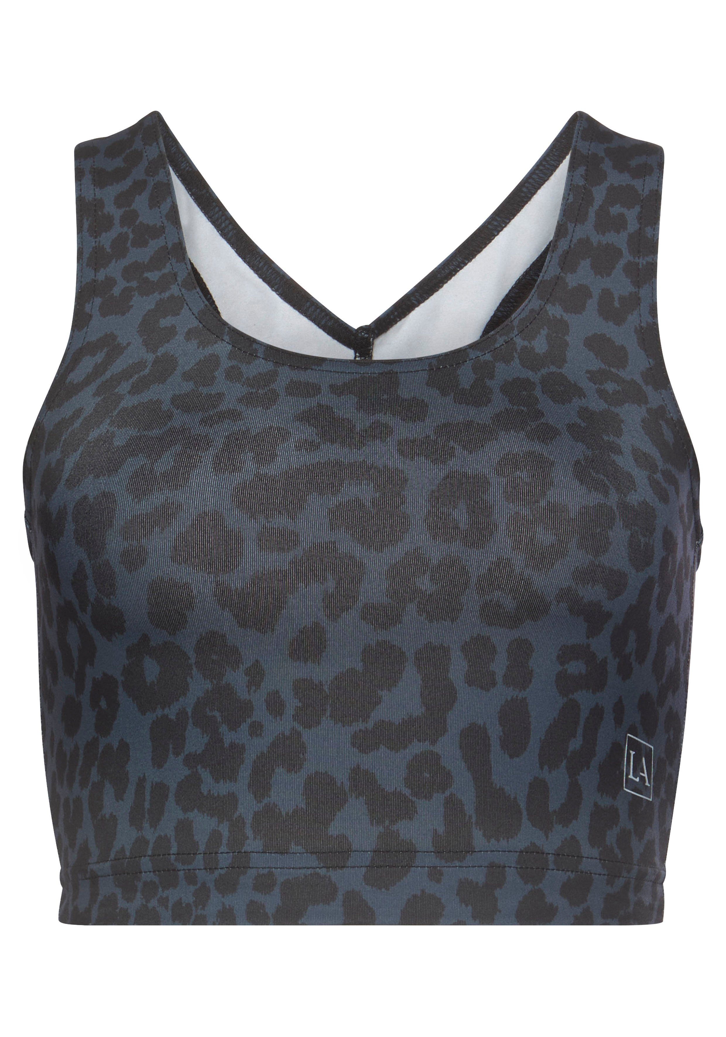 active by Lascana Functioneel shirt met luipaardmotief en brede schouderbandjes