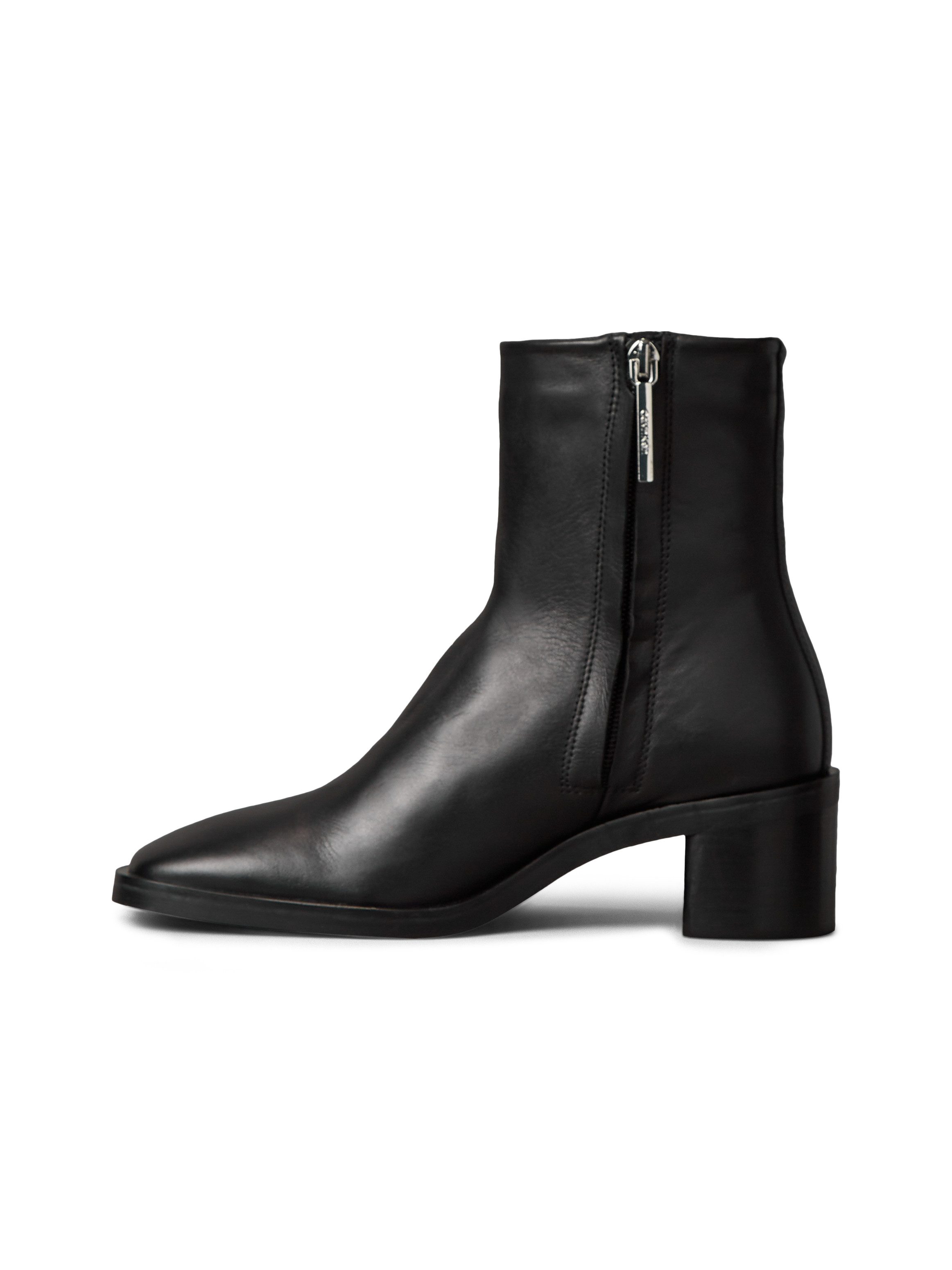 Calvin Klein Laarsjes BLOCK HEEL ZIP BOOT LTH Boots, blokhak, in modieuze vierkante vorm