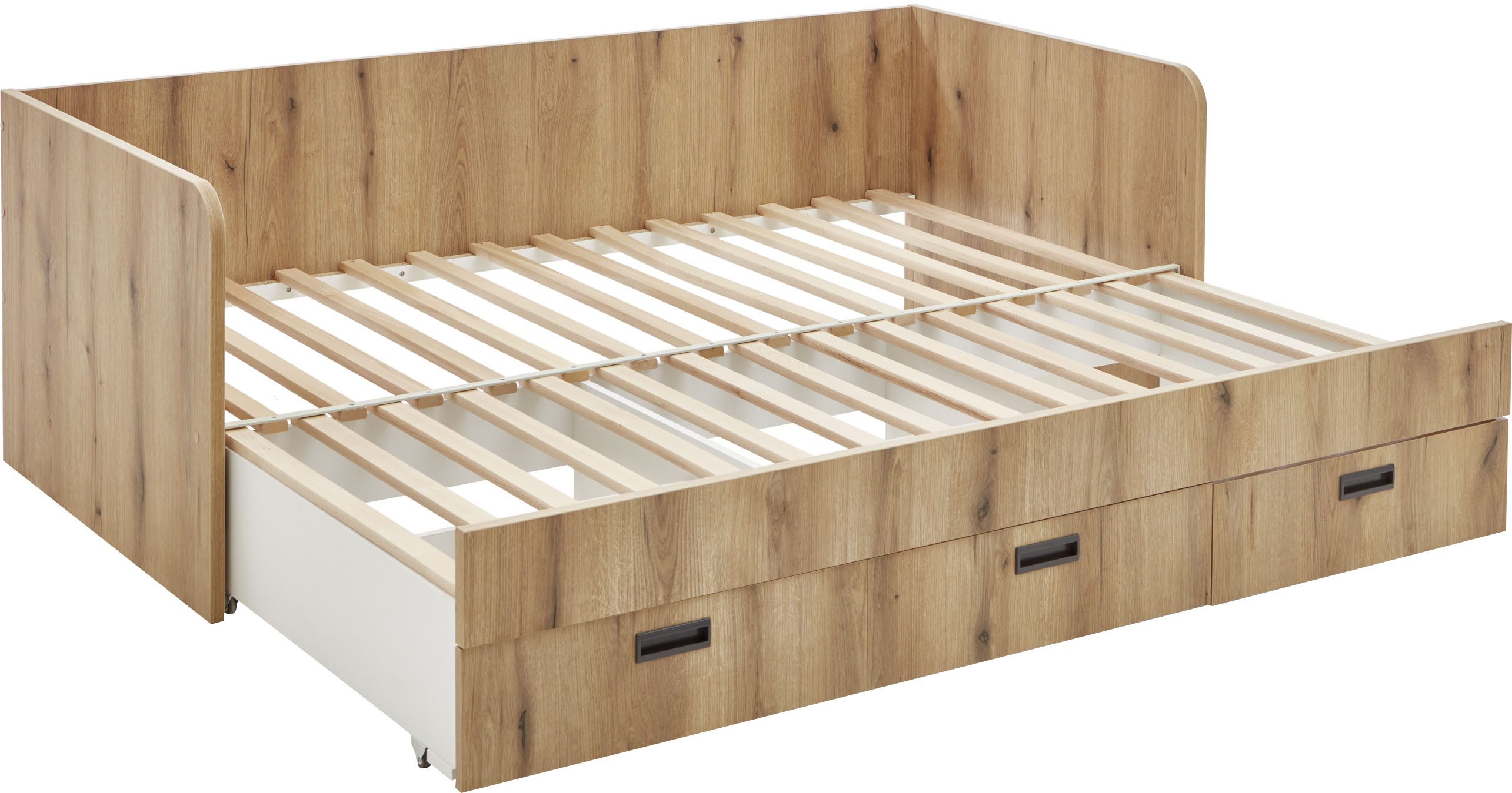 Relita 1-persoonsledikant uitrekbaar tot 180x200 cm, 3 lades, met lattenbodem, 2 kleuren