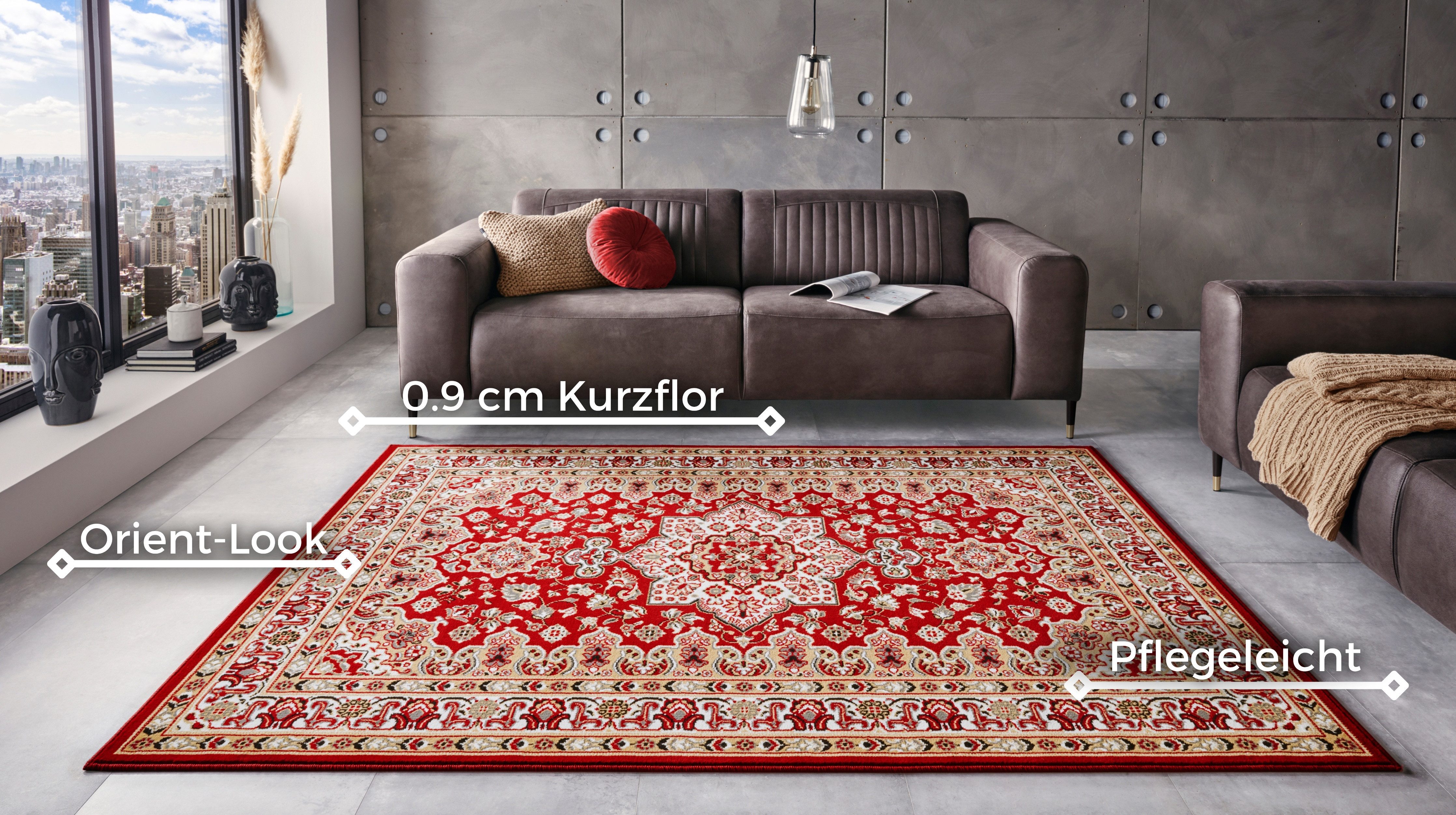 NOURISTAN Vloerkleed Parun Täbriz Kortpolig, orient, loper, vintage, eetkamer, woonkamer, gang