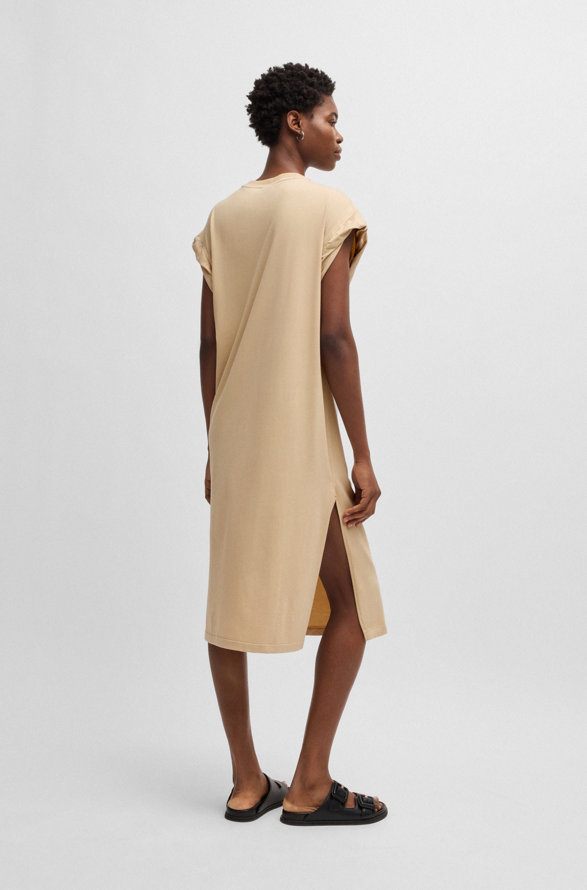 Boss Orange Jerseyjurk Edress Premium Damesmode met openingen, logo-opdruk