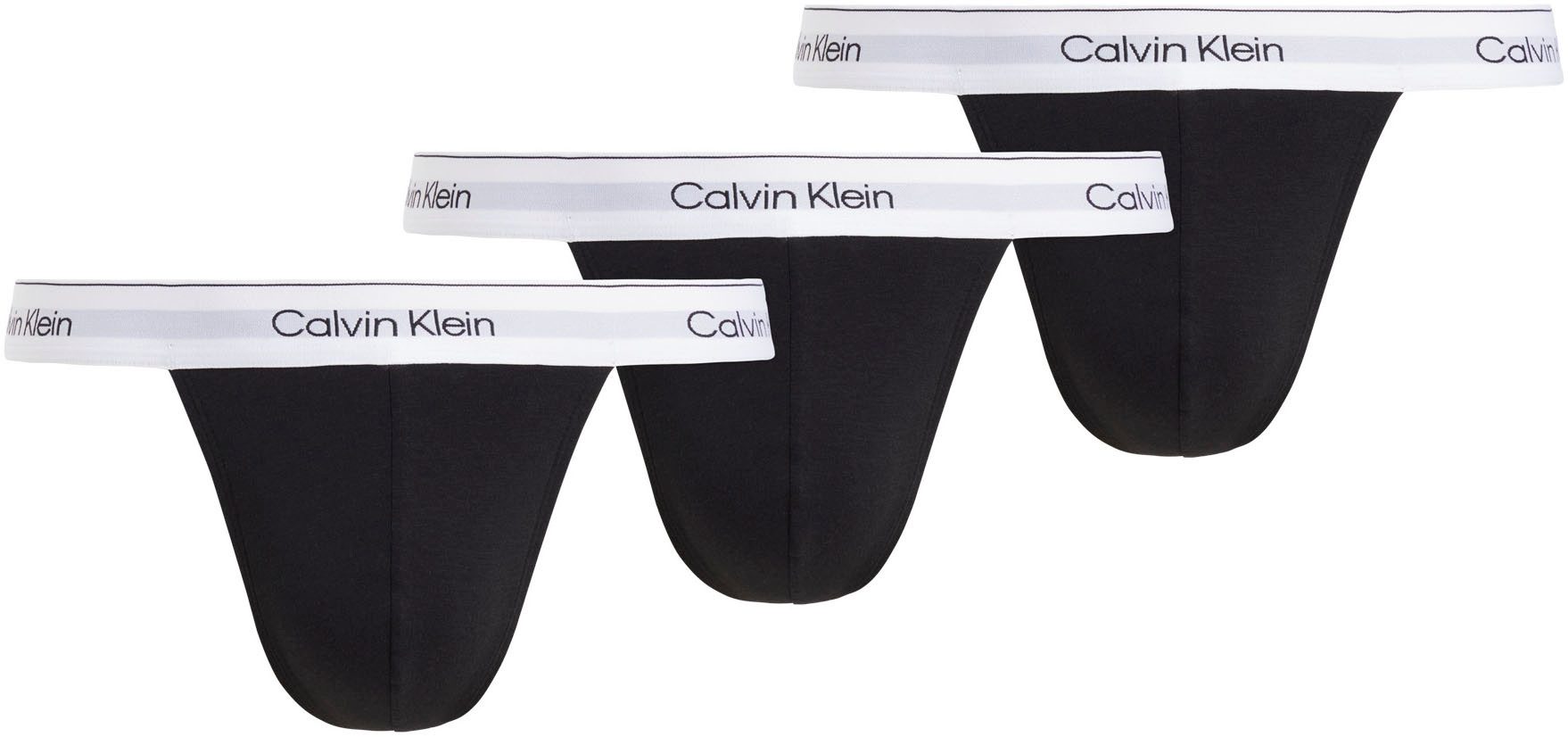 Calvin Klein String THONG 3PK met logo-elastische tailleband (3 stuks) (set, 3 stuks)