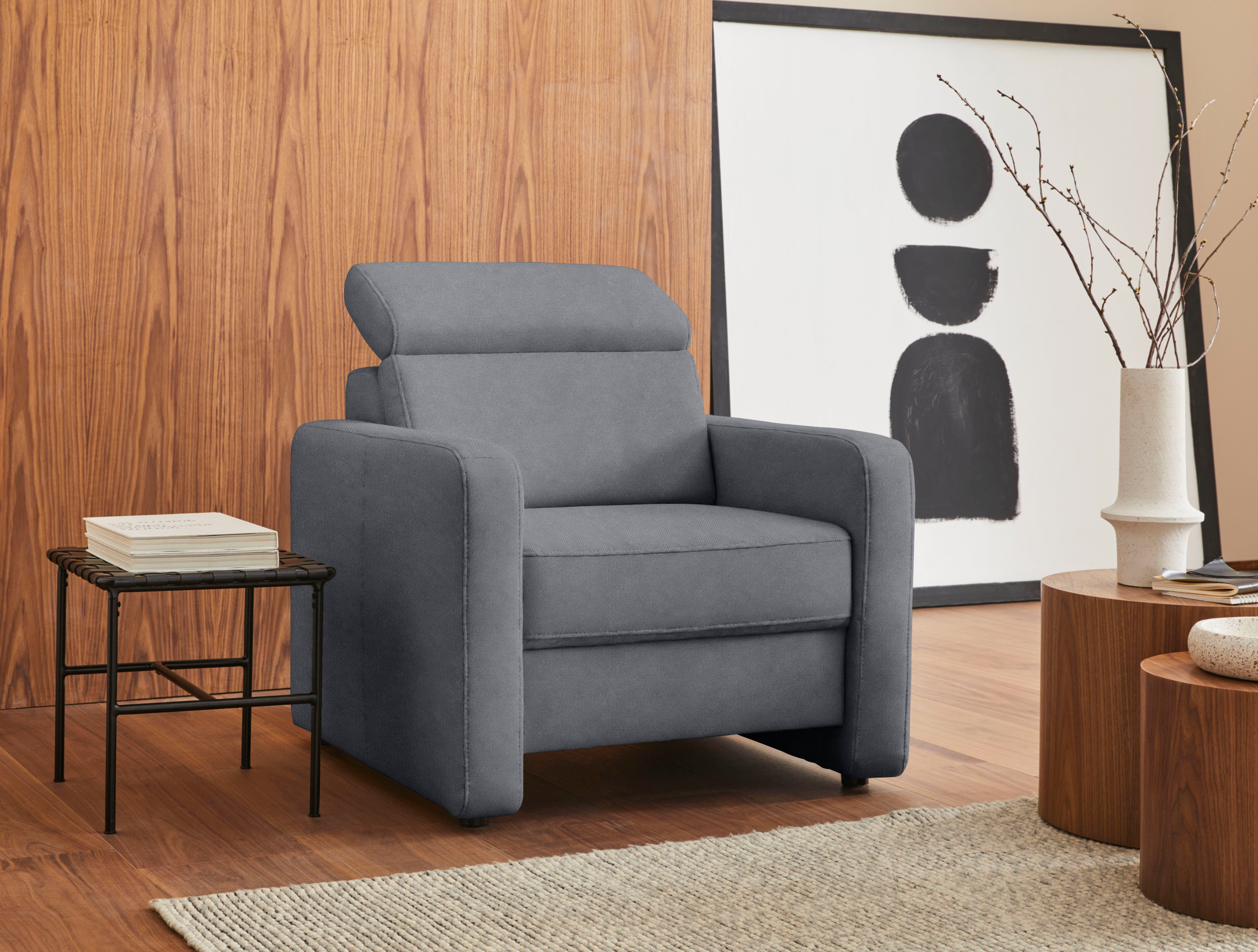 sit&more Fauteuil Bologna met binnenvering, met verstelbare hoofdsteun