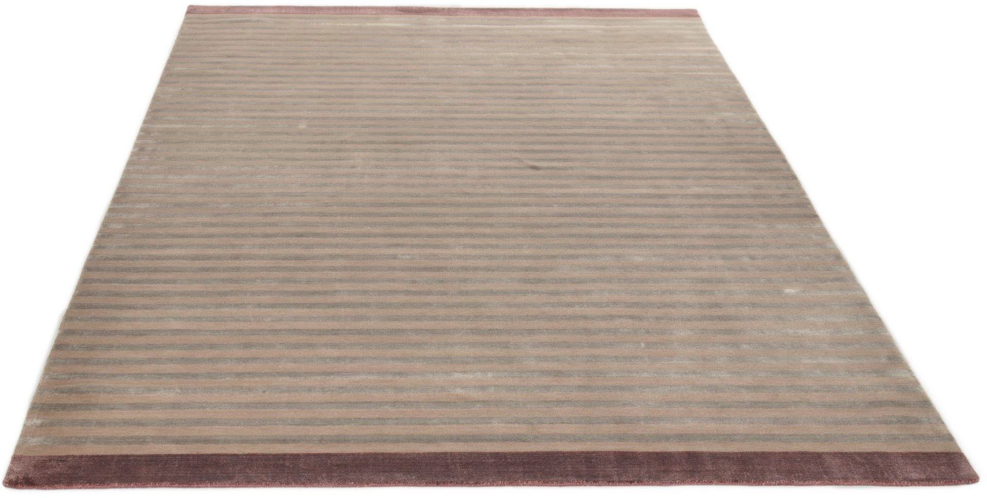 THEKO Vloerkleed Miami 3286 Handgeweven vloerkleed, gestreept, met de hand geweven, van viscose & wol