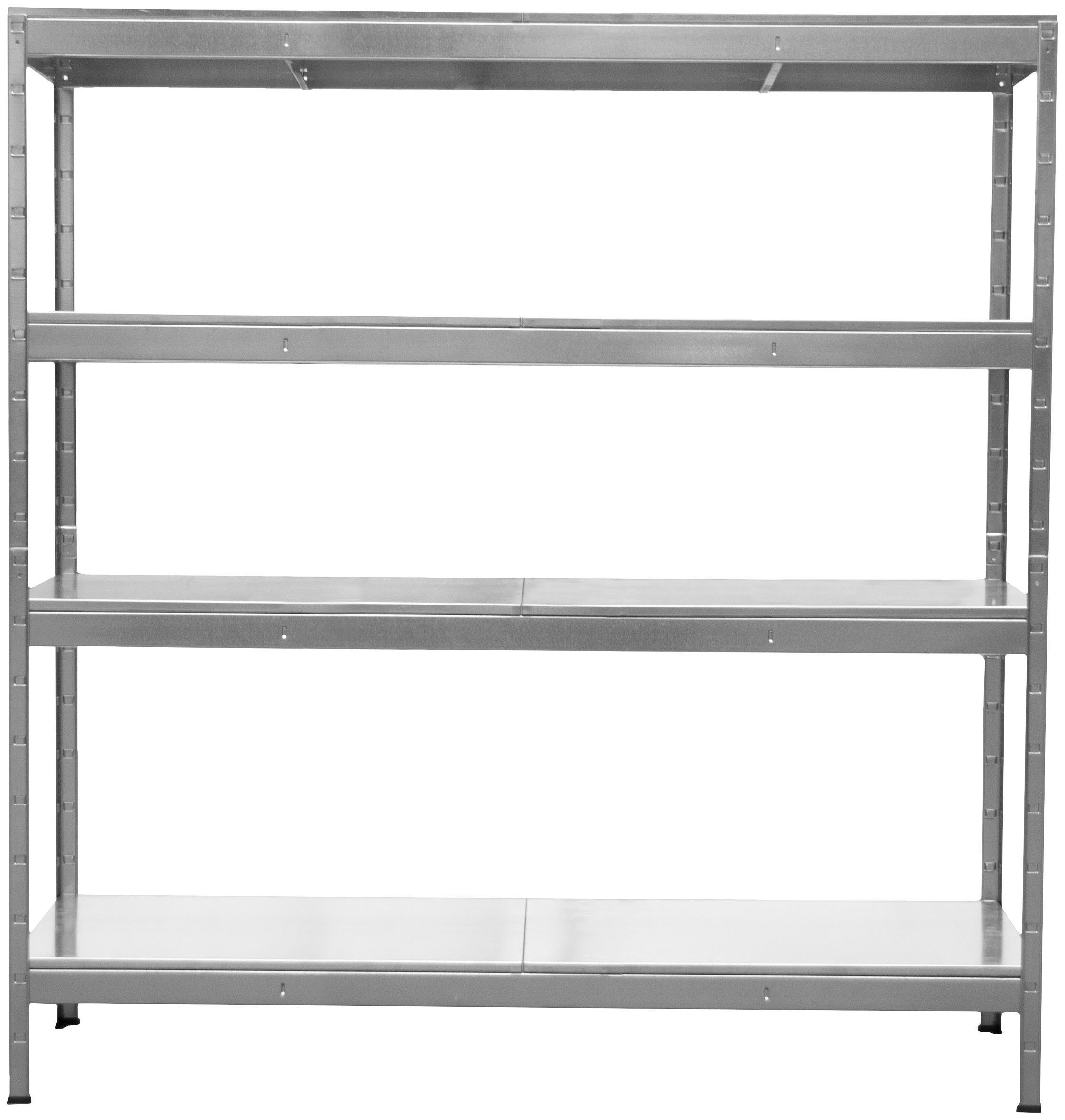 SCHULTE Regalwelt Zwaar belastbare stelling Insteek breedspan/zware last stelling 4 planken, hoogte: 180 cm, in verschillende uitvoeringen verkrijgbaar
