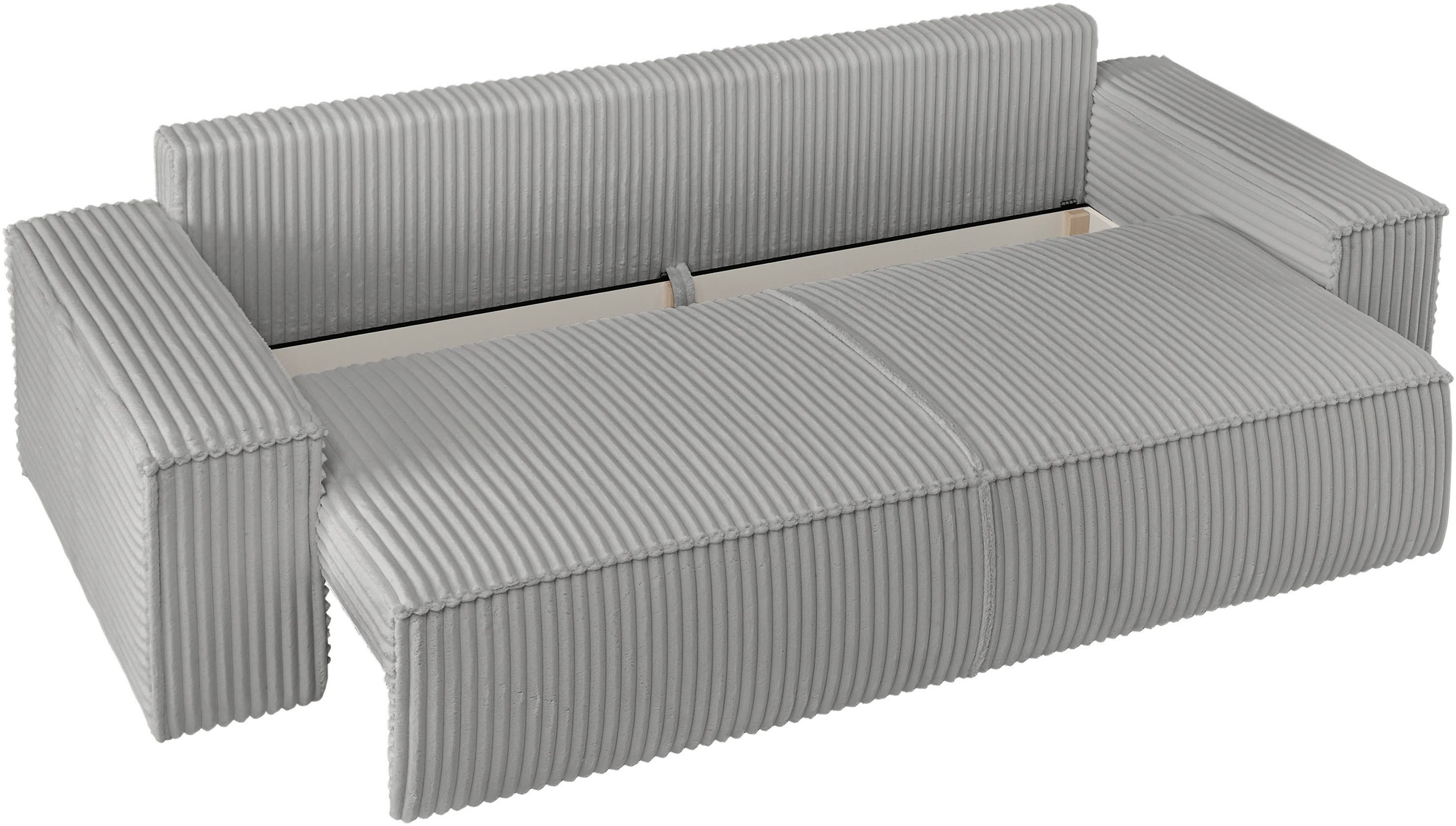 andas 3-zitsbank FINNLEY slaapbank 257 cm, slaapfunctie met bedlade (200/136cm)