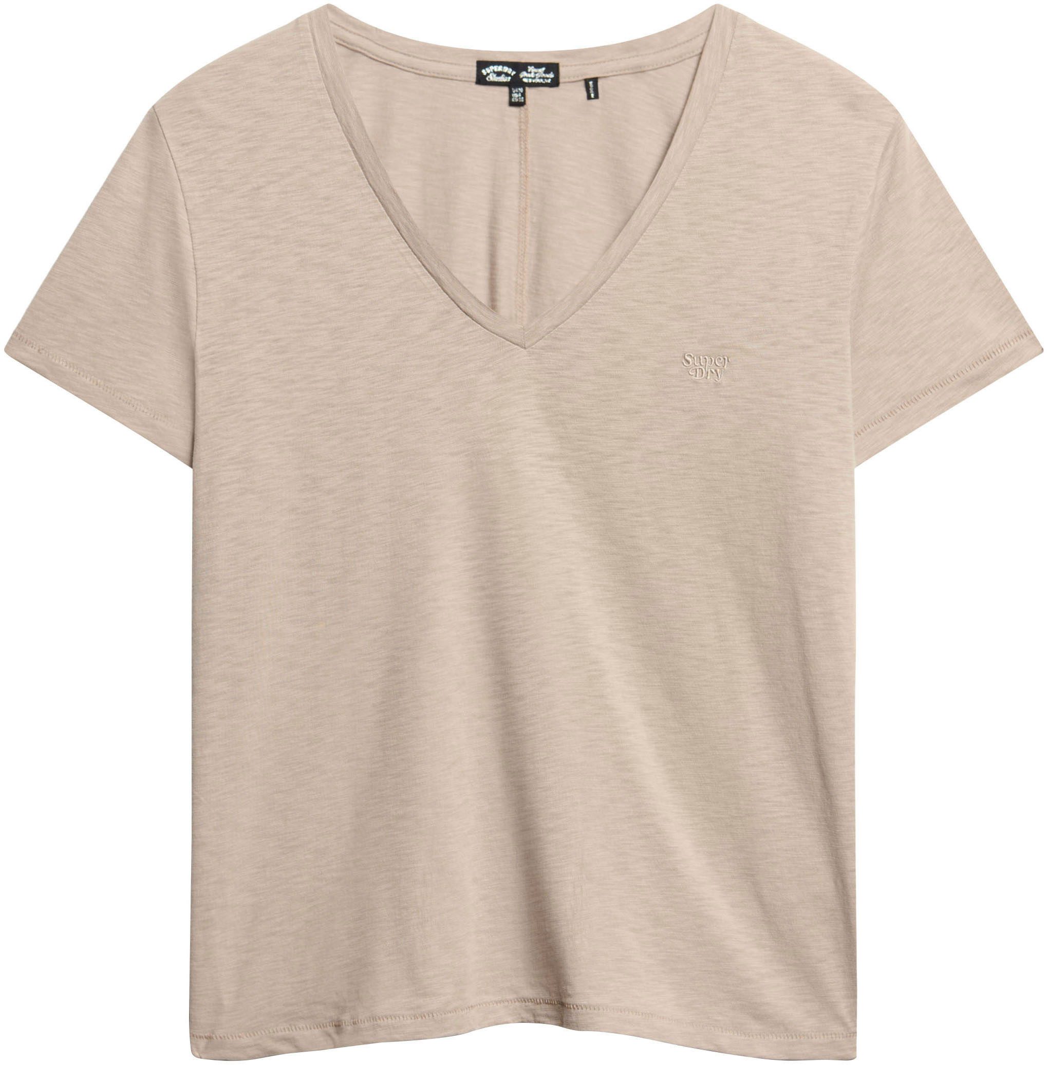 Superdry Shirt met V-hals STUDIOS SLUB EMB VEE TEE