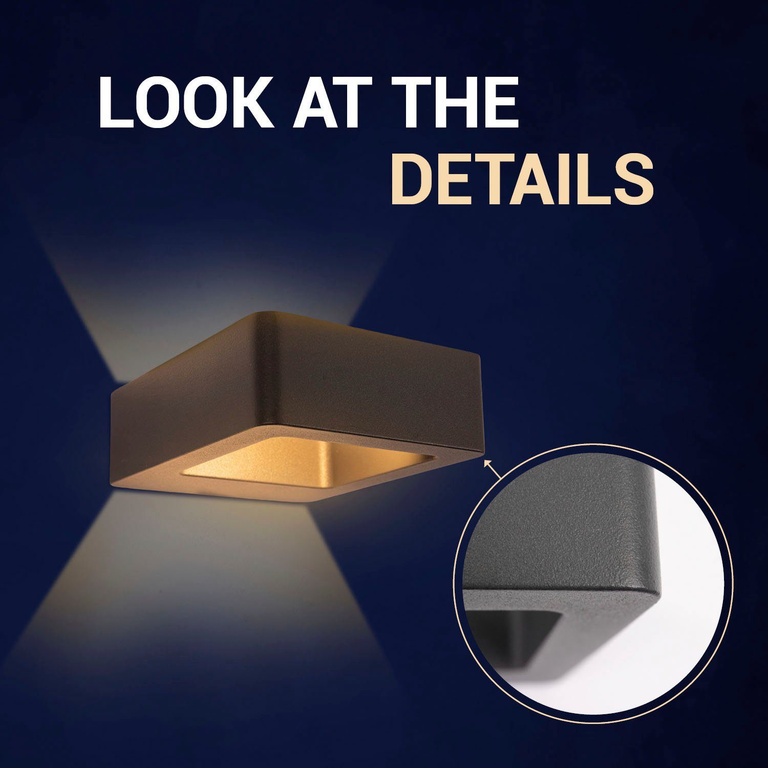 Paco Home Wandlamp CRAWA LED binnen- en buiten modern 3000K up down tuin buitenverlichting gang
