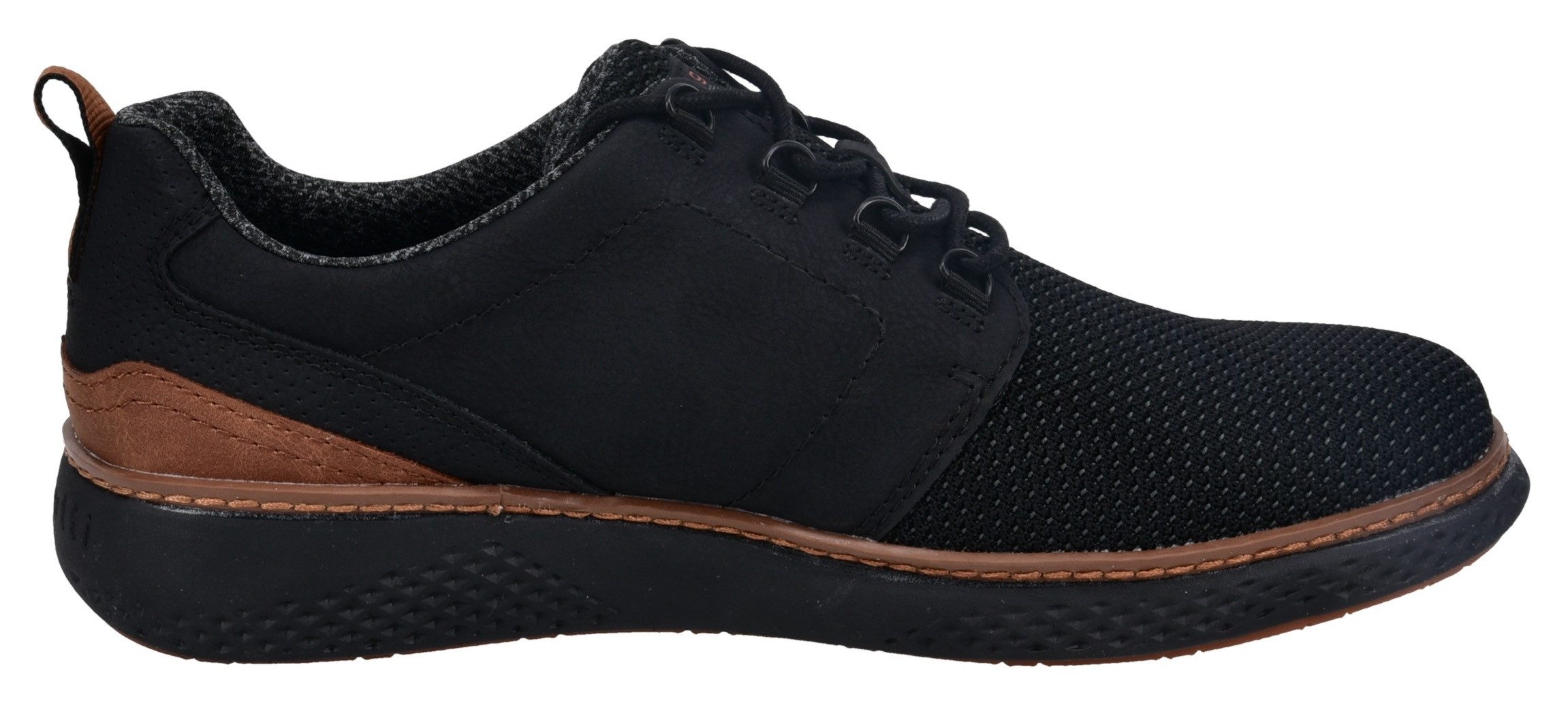 Bugatti Veterschoenen , vrijetijdsschoen, lage schoen, veterschoen met contrasterende afwerking op de hiel