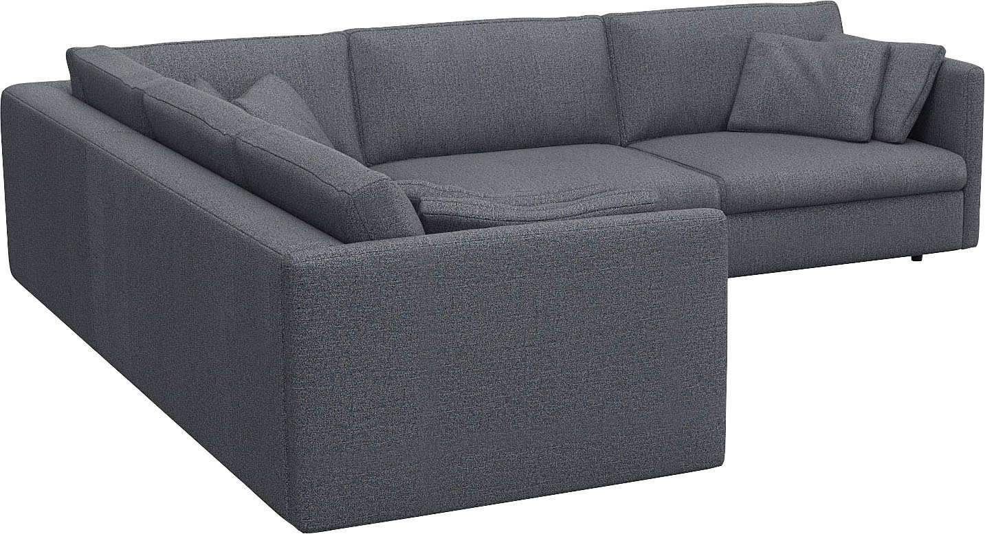 FLEXLUX Hoekbank Lovane, elegant en tijdloos, comfortabel, L-vorm Zacht en zeer comfortabel, grote zitdiepte op koudschuim, inclusief sierkussen