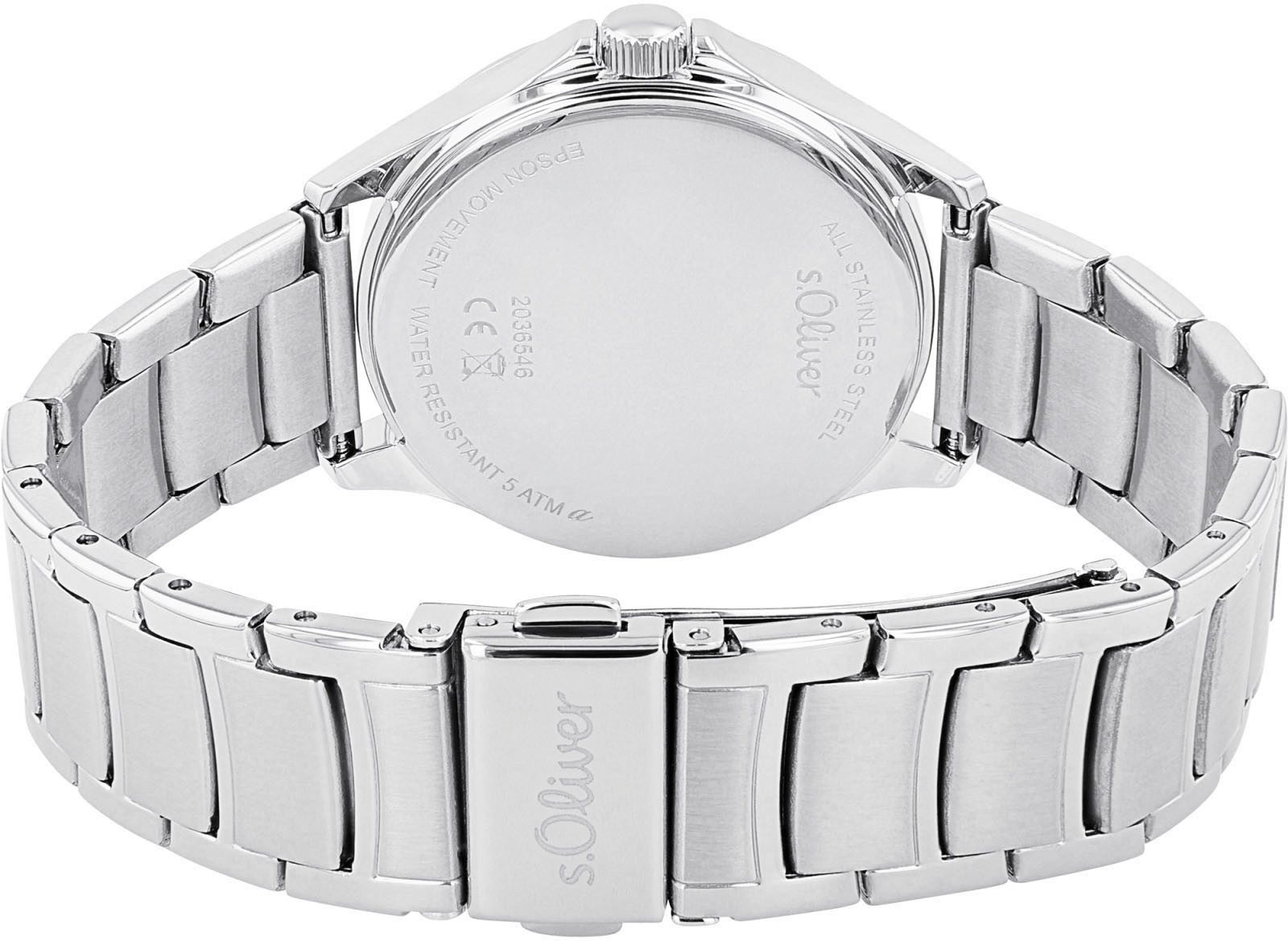 s.Oliver Kwartshorloge Horloge, dameshorloge, stalen band, analoog