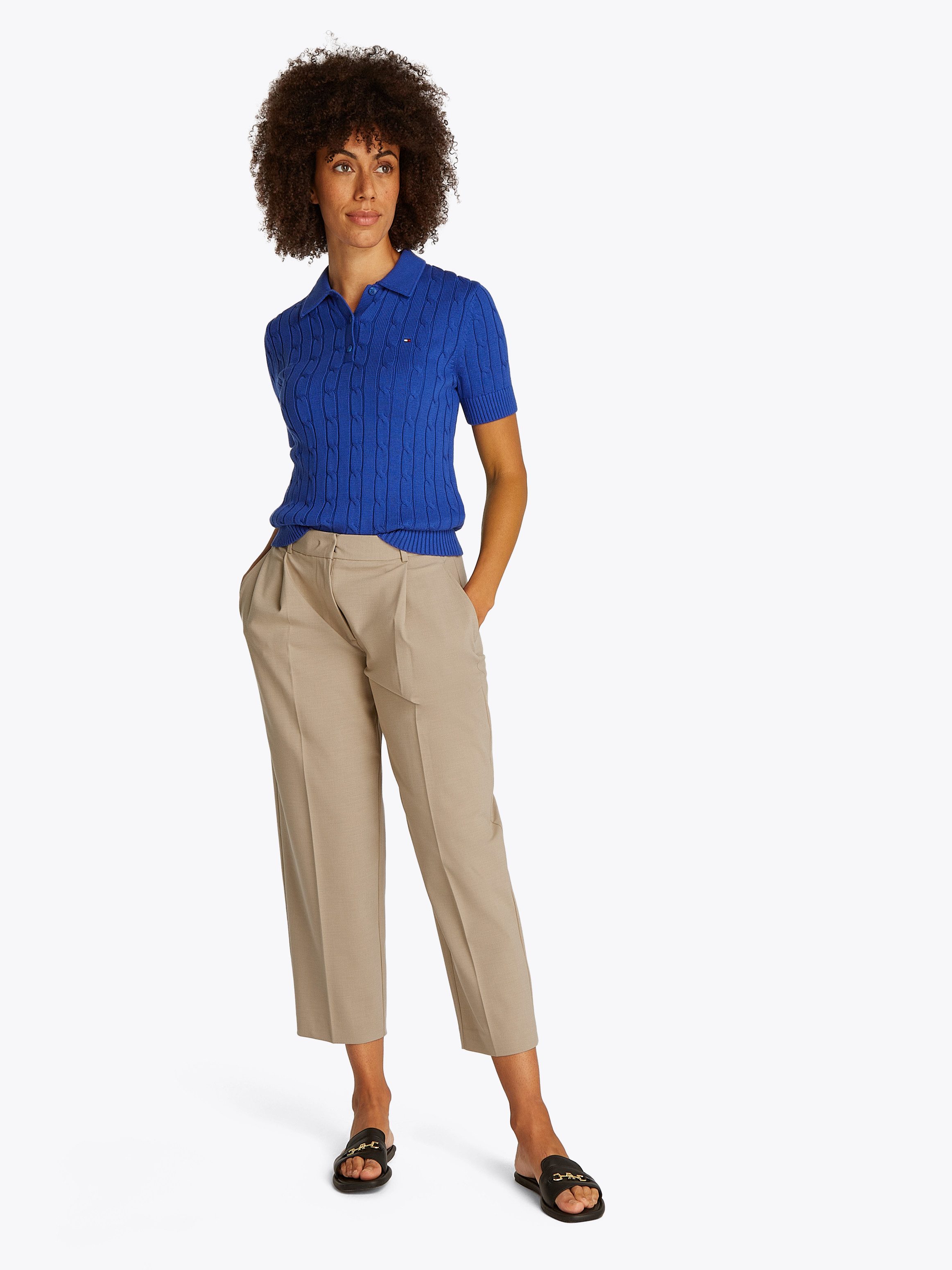 Tommy Hilfiger Geweven broek Low Normal Waist Bi-Stretch Riemlus, elastisch, onderhoudsvriendelijk kreukvrij, business casual